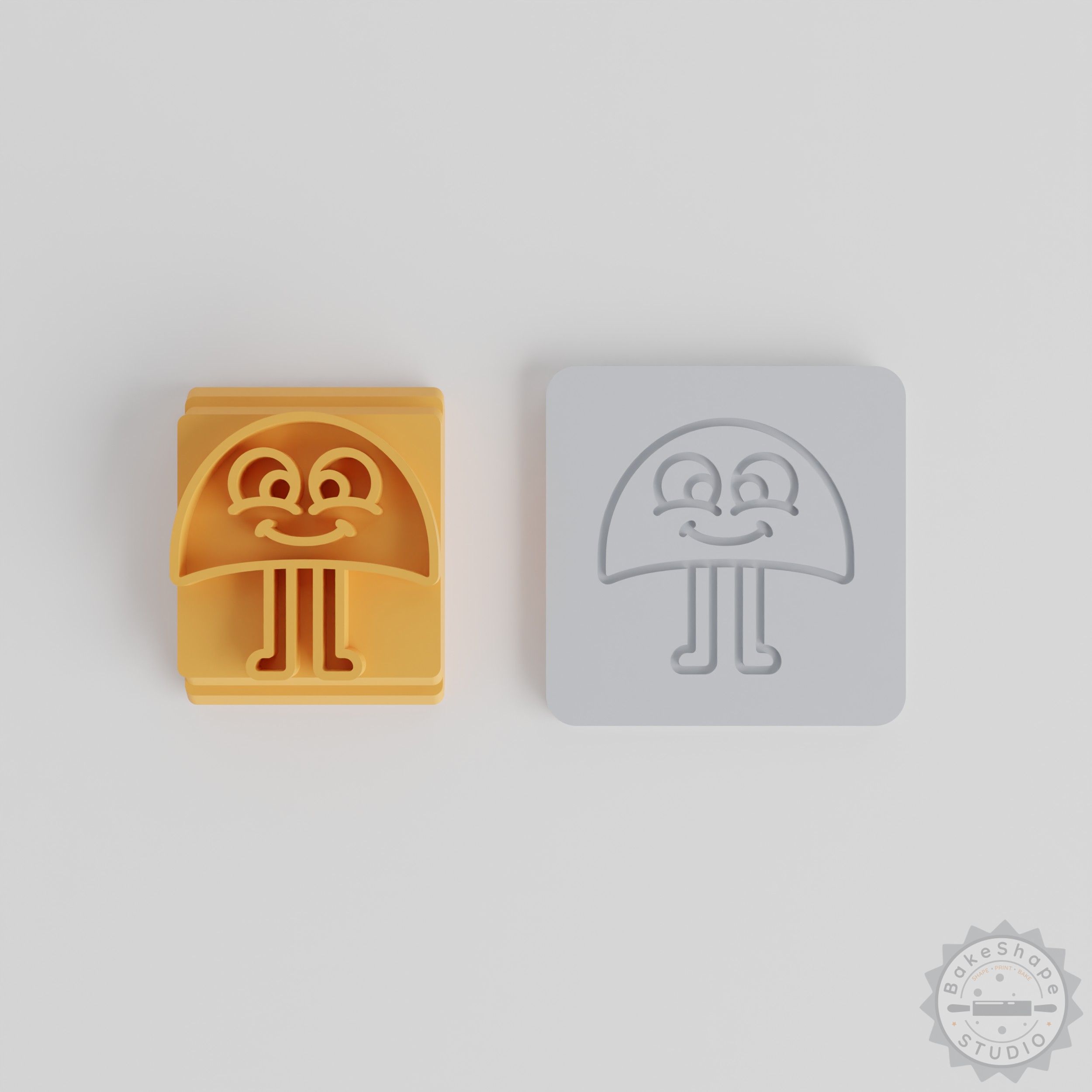 Semi Circle Monster Stamp Tile Set, 5 Sizes, Clay & Cookie Craft Tool, Cartoon Character Design