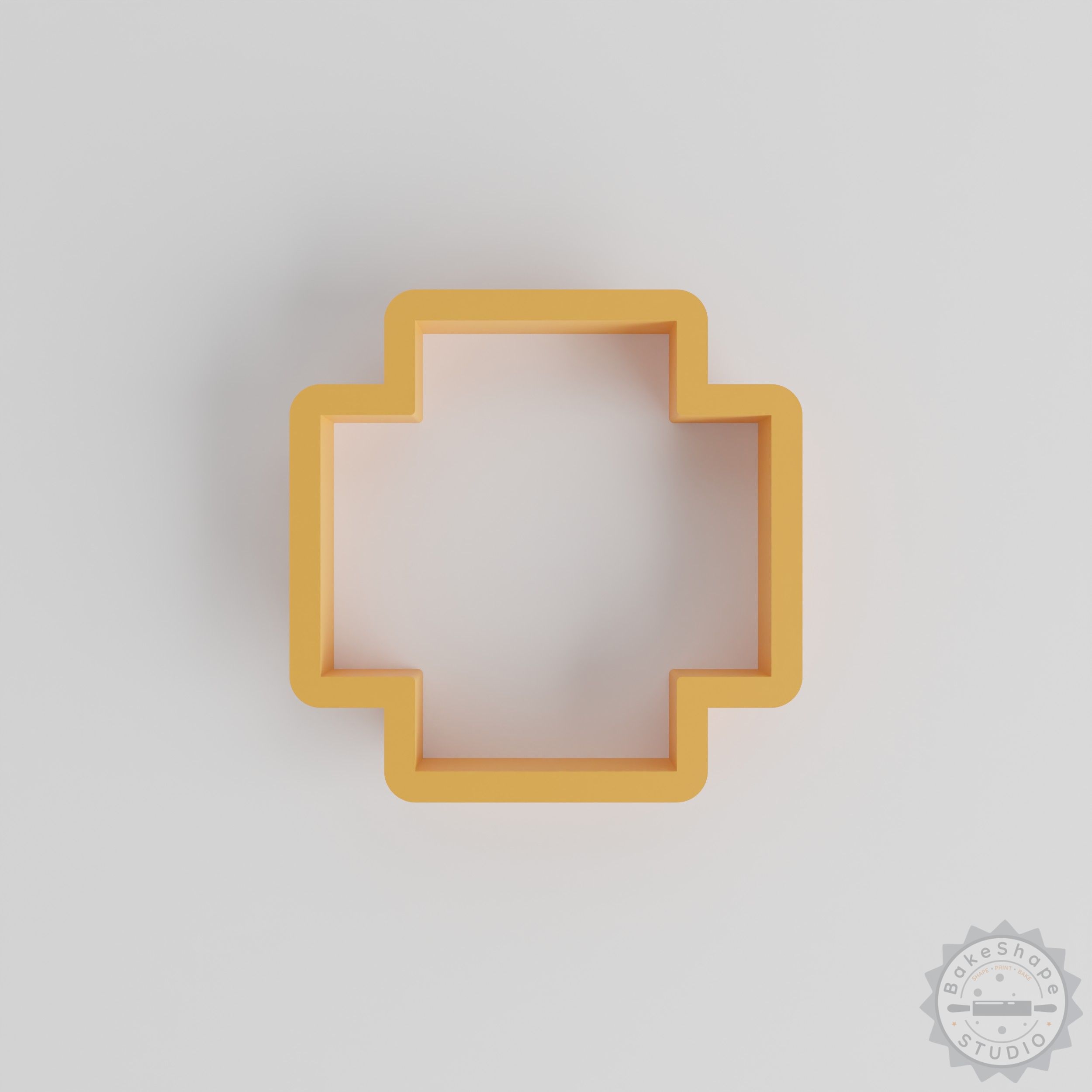 Cross shape clay and craft stamp STL with multiple size cutters for 3D printing