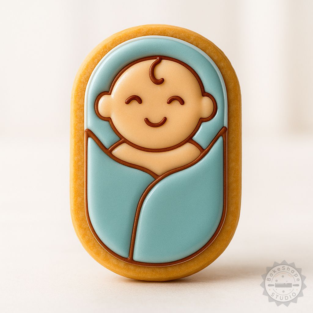 Baby shape cutter and stamp set STL files for cookie and fondant 3D printing in small, medium, and large sizes