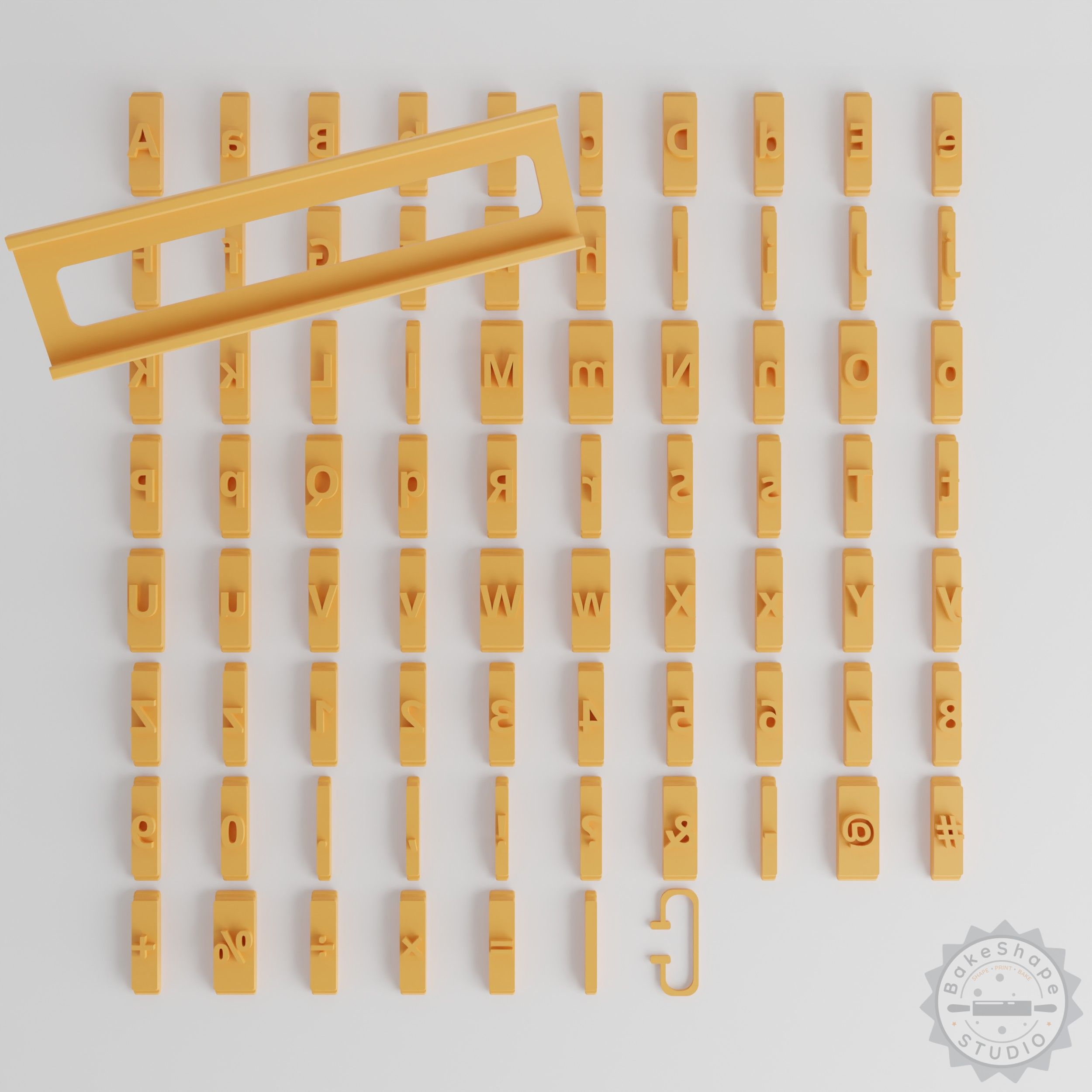 Open Sans Bold Font Tiles 1/2", 80-Piece Set for Clay, Cookies, Fondant Crafting