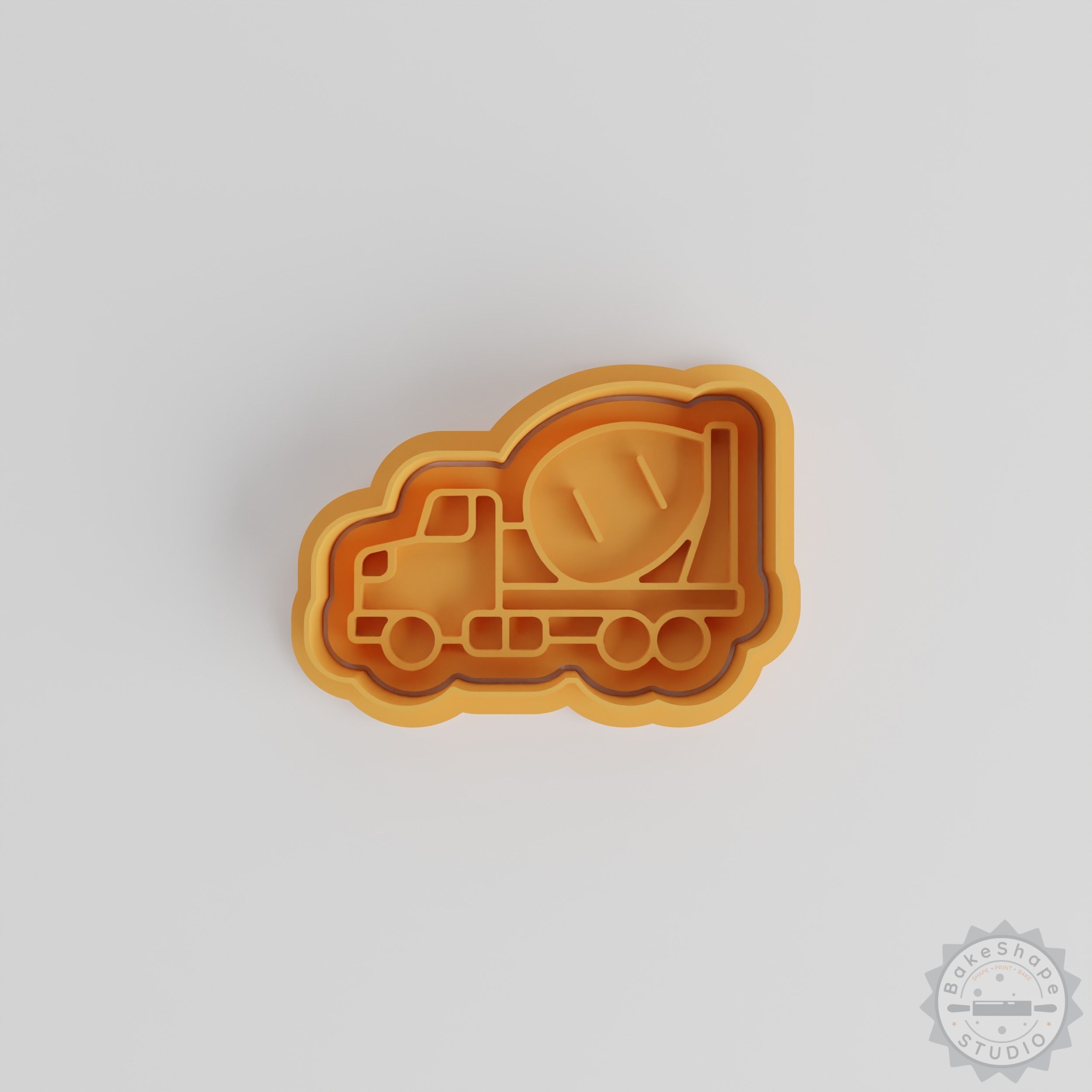 Cement Truck Cookie Cutter Set, Construction Vehicle Shape Stamp, Fondant Decor Mold, 3 Sizes