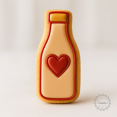 Decorated example 1 of Bottle Cutter & Stamp Set, 6-Piece Cookie & Fondant Tool, Wine & Champagne Shapes
