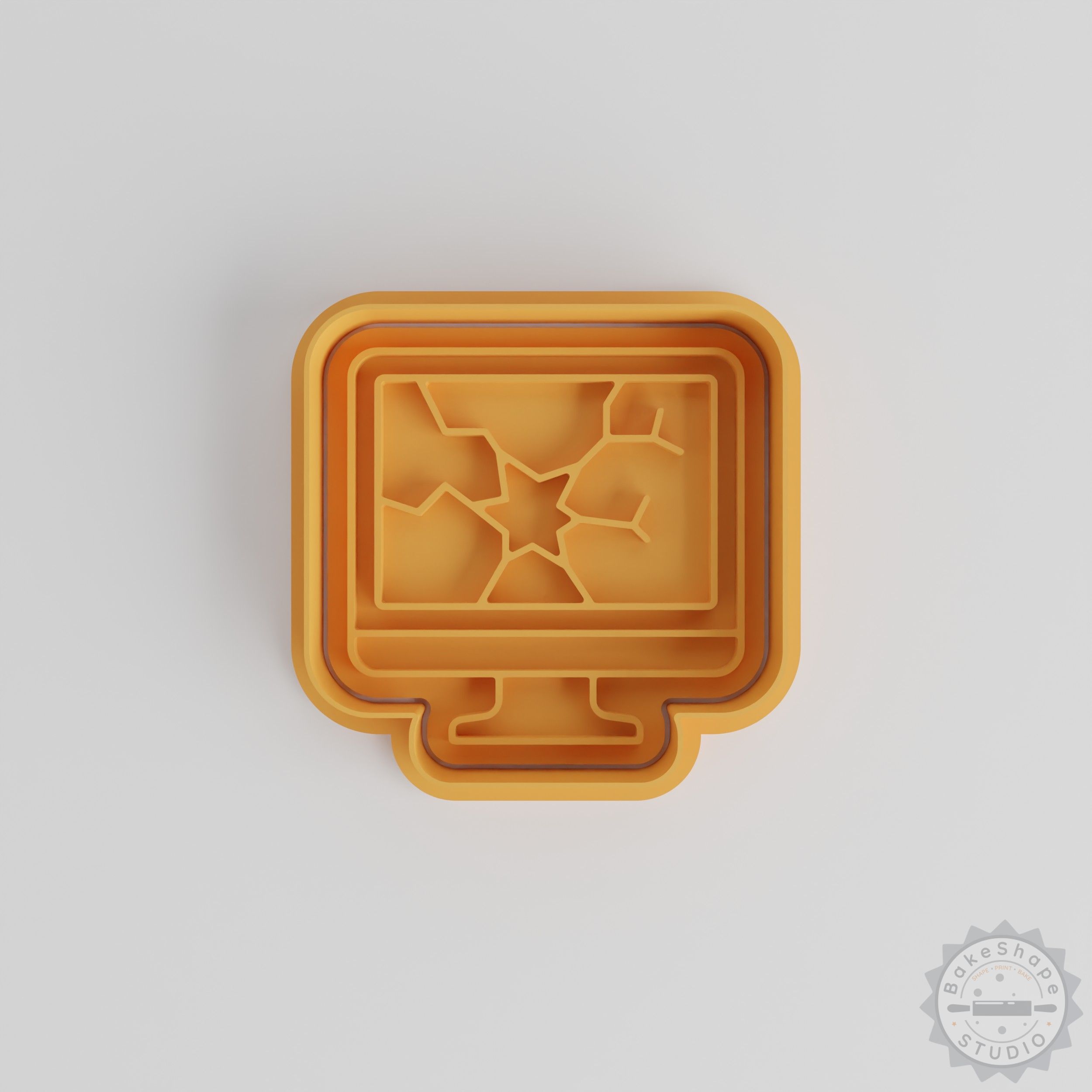 Computer Screen Shape Cutter & Stamp Set, 6 Pieces for Cookies & Fondant, S/M/L Sizes