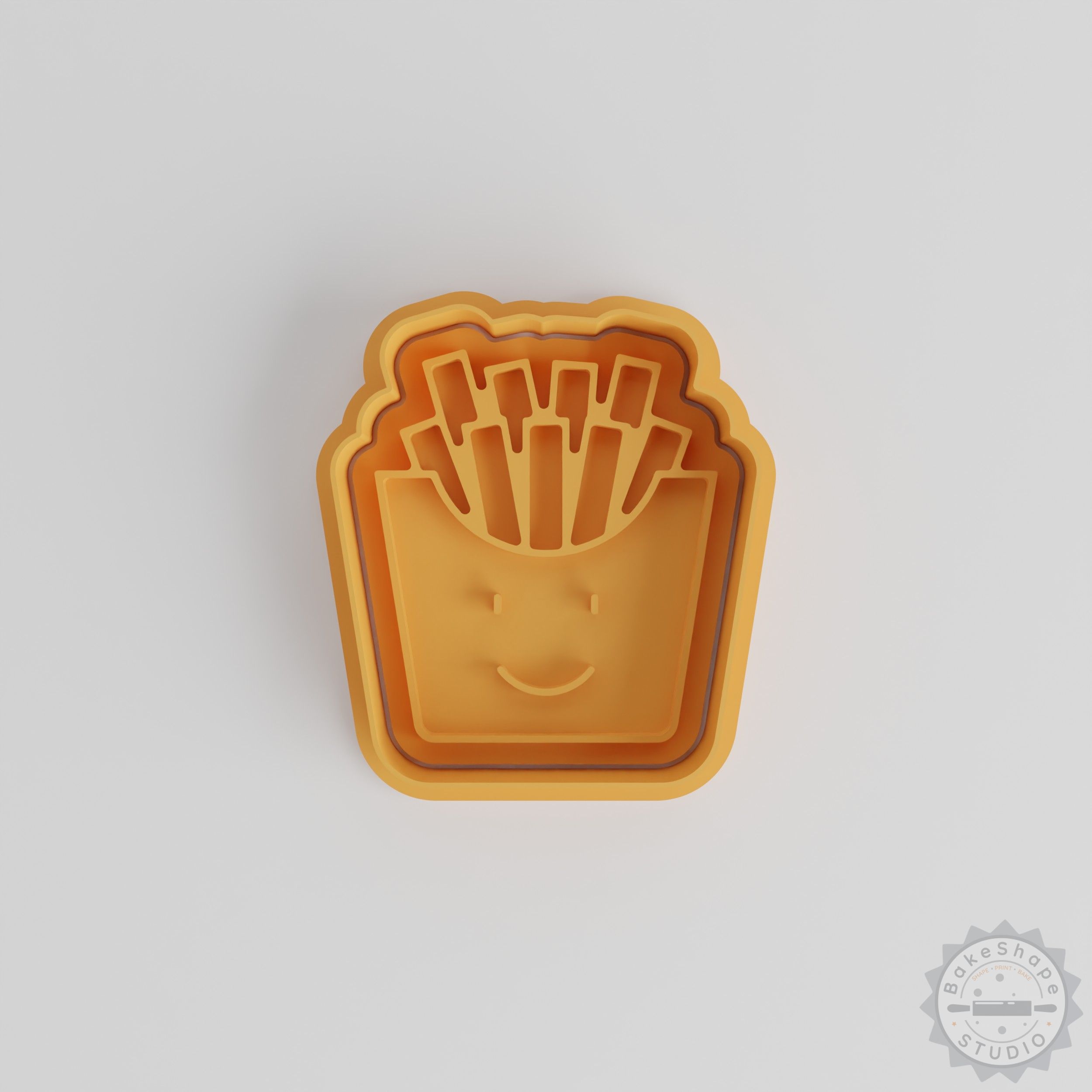 Kawaii French Fries Shape Cutter & Stamp Set, Cute Cookie, Fondant Mold, 6-Piece, S/M/L Sizes