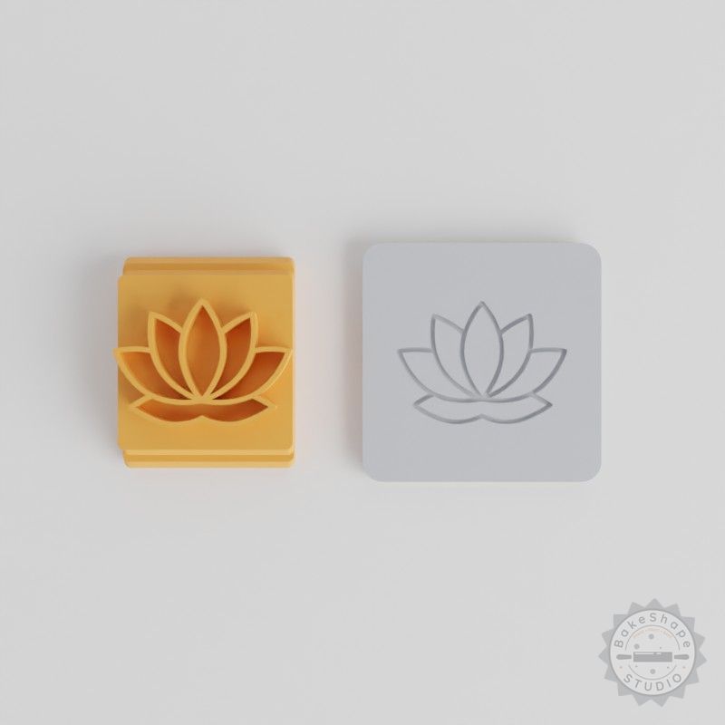 Lotus Stamp Tile Set, 5 Motif Sizes for Clay, Cookies, Fondant, Sacred Flower Design