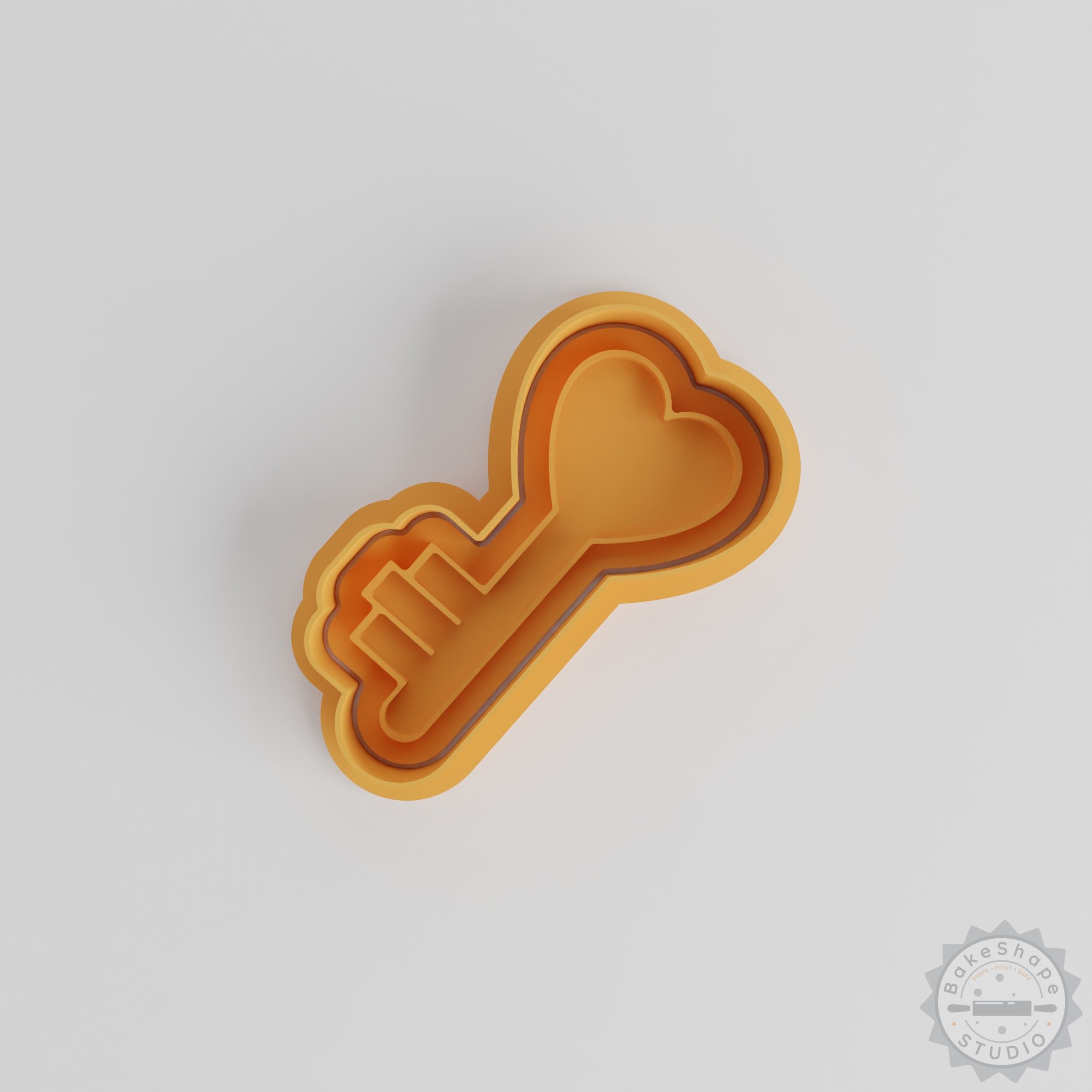 Heart Key Cookie Cutter & Stamp Set, Perfect for Fondant, 3 Sizes (S/M/L), 6-Piece Collection