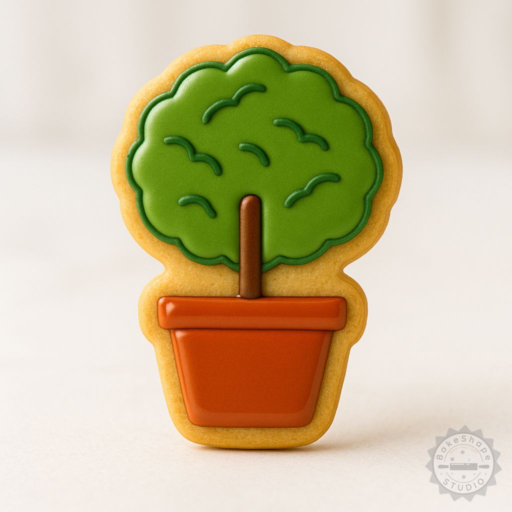 Small Tree cookie cutter and stamp set STL for 3D printing in small, medium, and large sizes