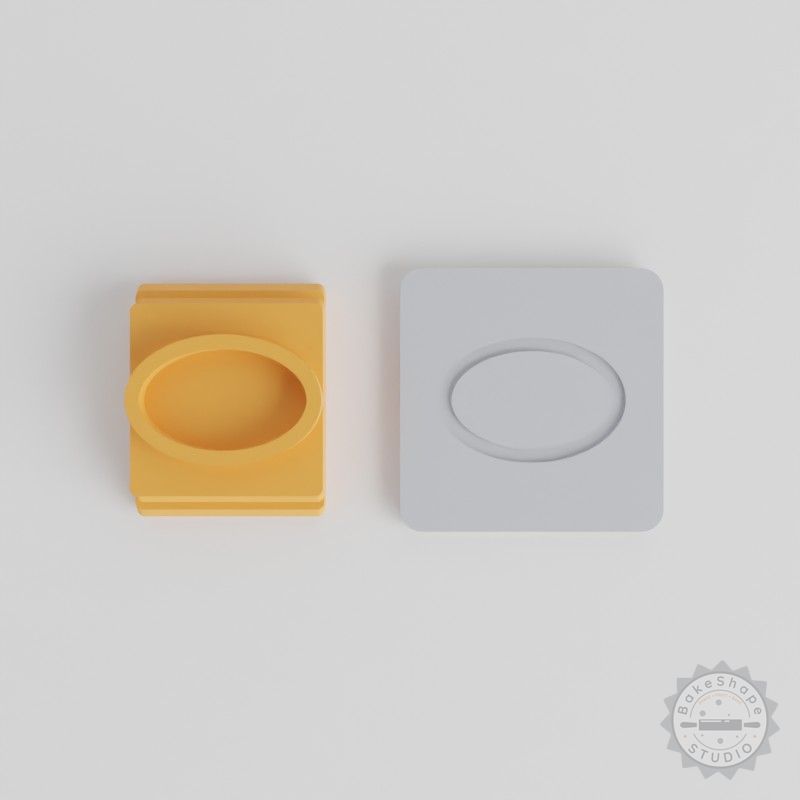 Elipse Stamp Tile Set, 5 Motif Sizes for Clay, Cookies, Fondant, Oval Shapes, Geometric Designs