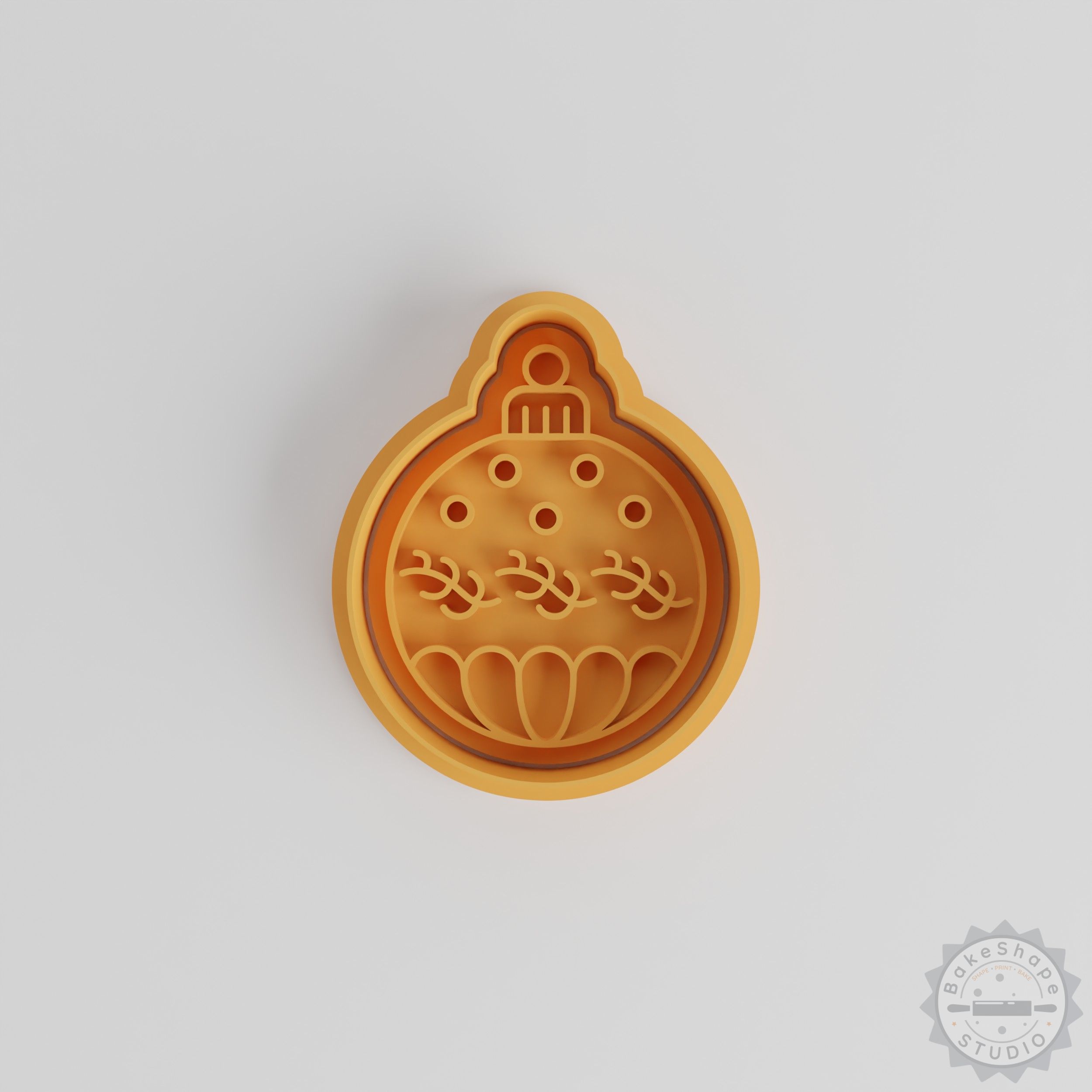 Christmas Bauble Cutter & Stamp Set, 6-Piece, Perfect for Cookies & Fondant, 3 Sizes, Festive Ornament Design