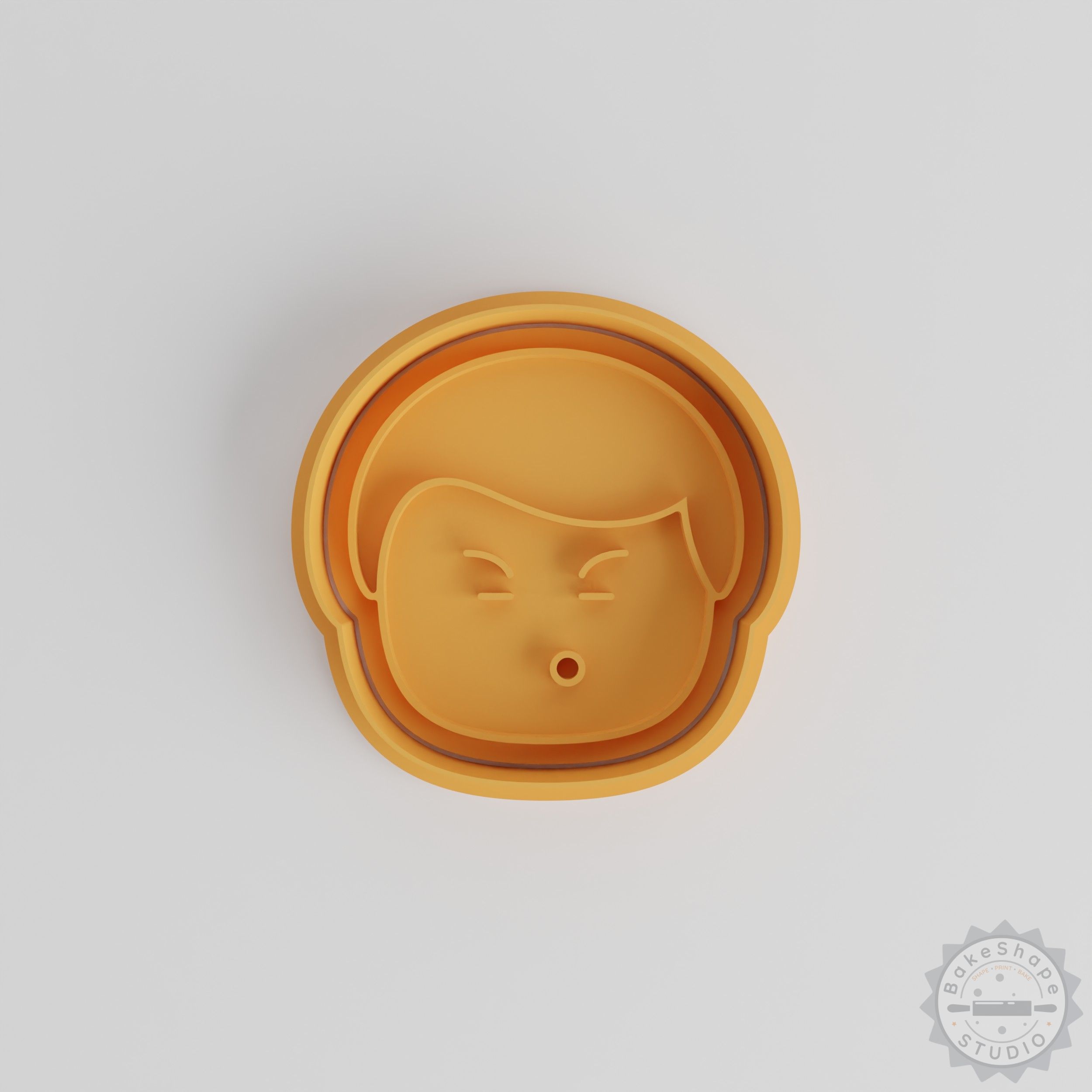 Man Shape Cookie Cutters and Stamps Set, Emoji Face Expressions, Fondant Tools, 6-Piece