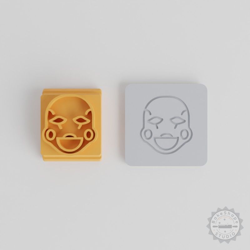 Mangol Halloween Face Stamp Tile Set, 5-Piece Clay and Fondant Tools, Cookie and Craft Impressions