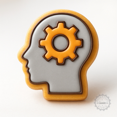 Decorated example 1 of AI Cookie Cutter and Stamp Set, 6-Piece, Digital Theme, Perfect for Fondant and Cookies, Sizes S/M/L