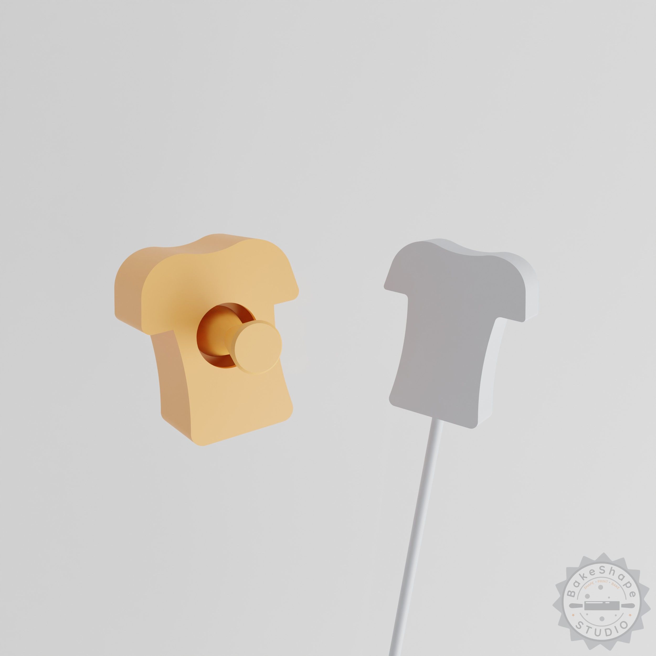 Casual Cotton T-Shirt, Short Sleeve Crew Neck, 2-Piece Cake Pop Mold Set