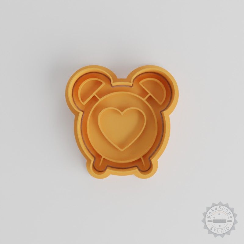 Alarm Clock with Heart Shape Cutter Set, Perfect for Cookies and Fondant, 3 Sizes, 6 Pieces