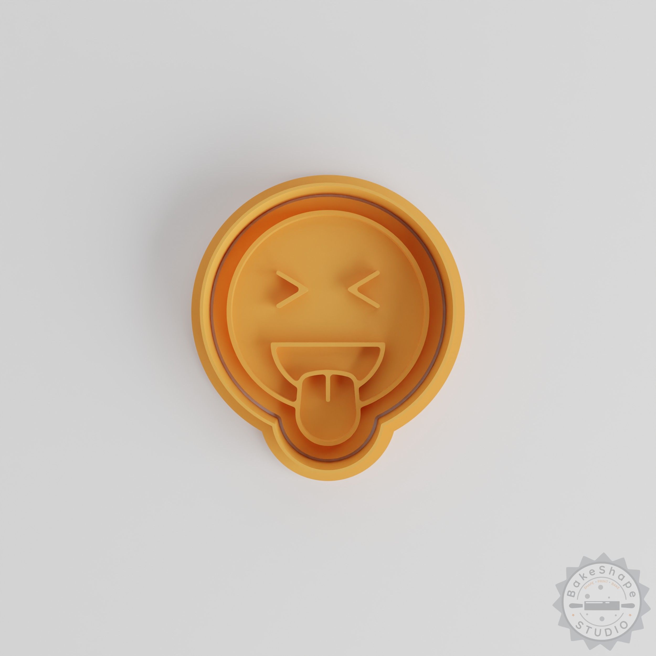 Sticking Out Tongue Cookie Cutter and Stamp Set, 6-Piece, Emoji Face Designs, S/M/L Sizes for Cookies and Fondant