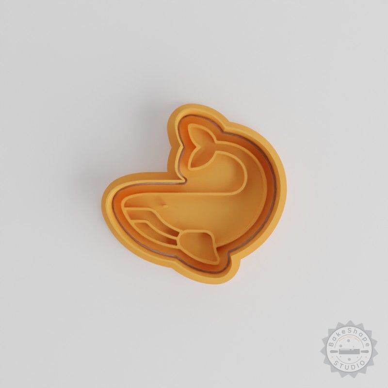 Whale Shape Cutter and Stamp Set for Cookies, Fondant, 6 Pieces, 3 Sizes (S/M/L)