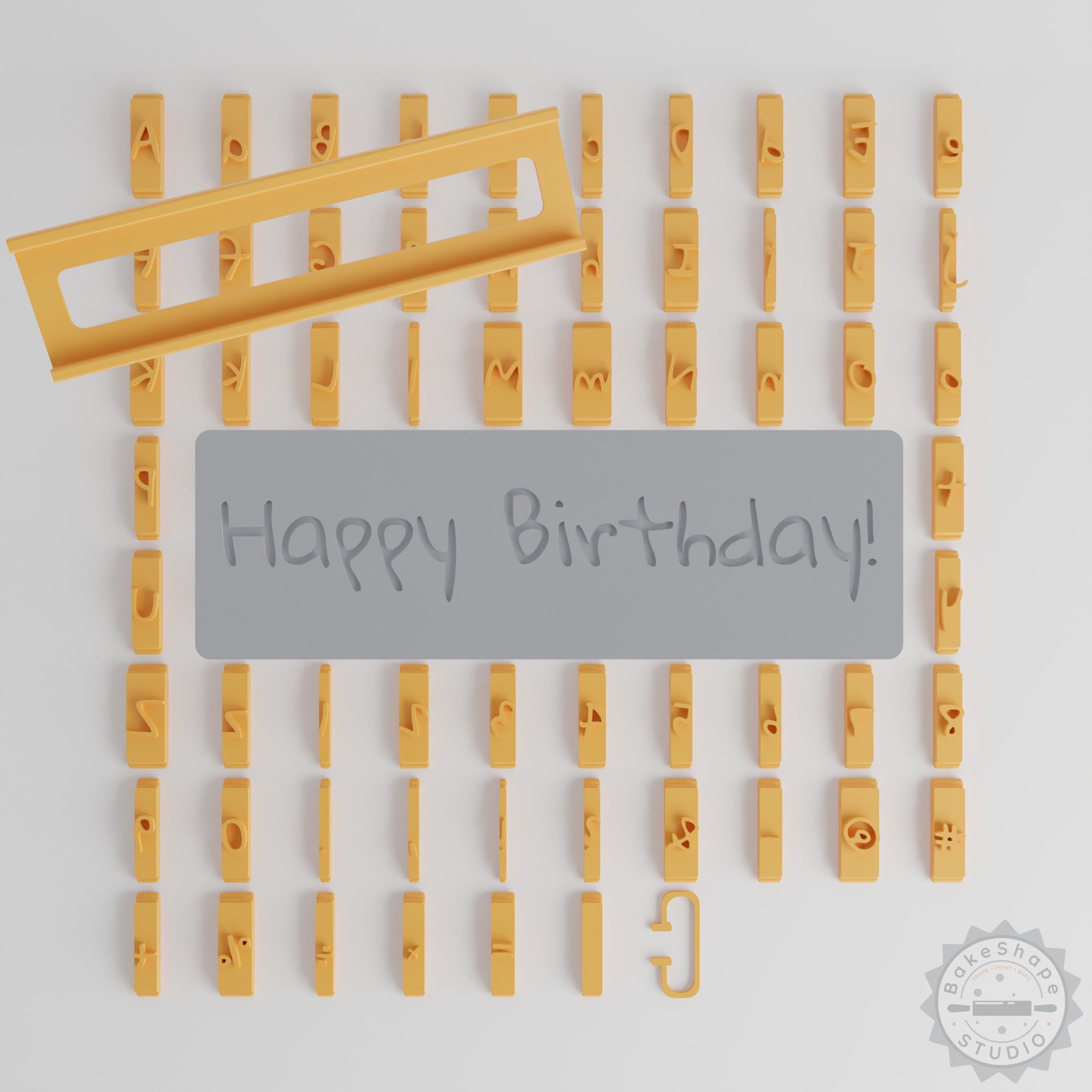 Gloria Hallelujah Font Tile Set, 1/2" Size, 80 Pieces, for Clay, Cookie, Fondant Crafting