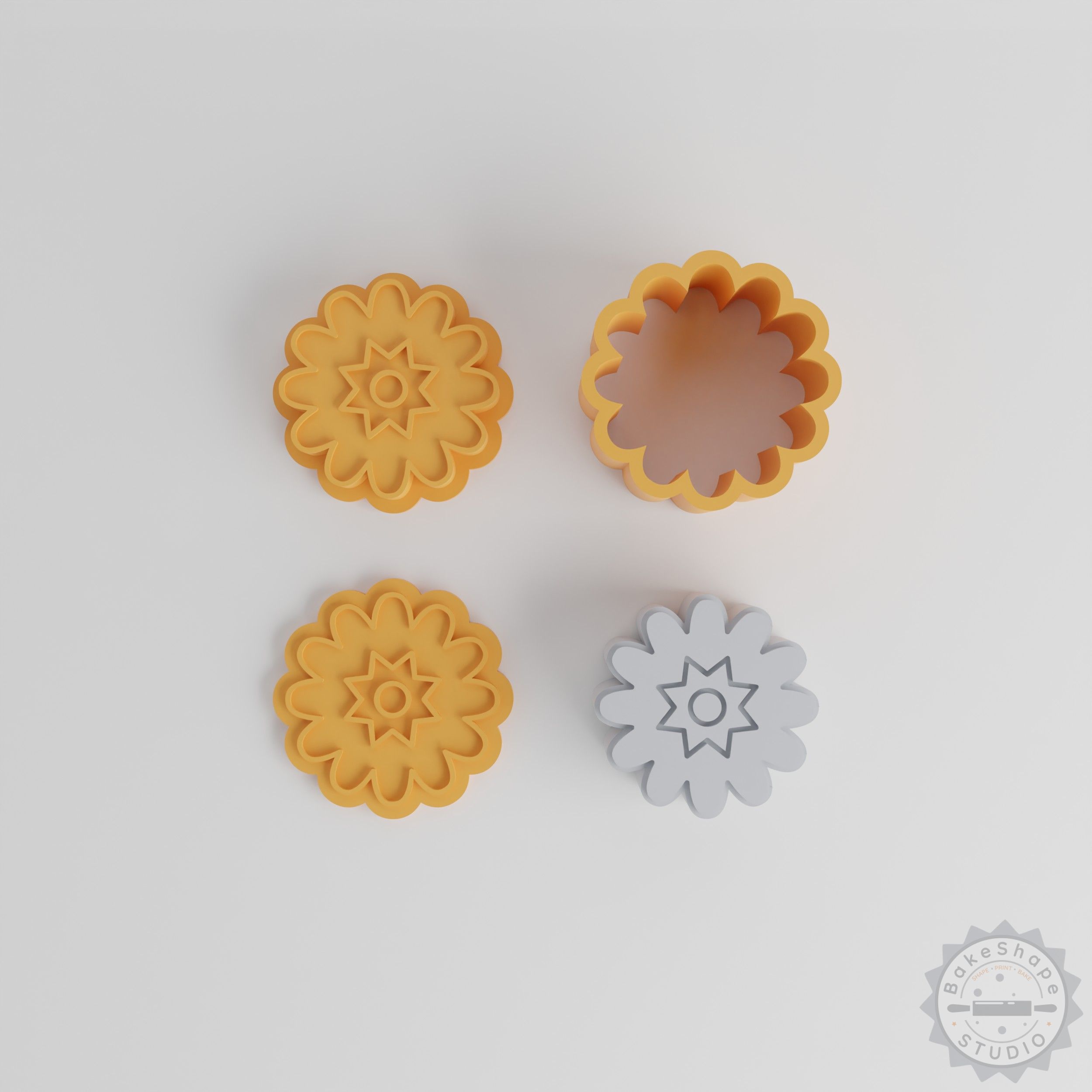 Daisy Flower Bath Bomb Mold Set, Floral Bloom, Botanical Blossom, 12 Pieces, 4 Sizes (XS/S/M/L)