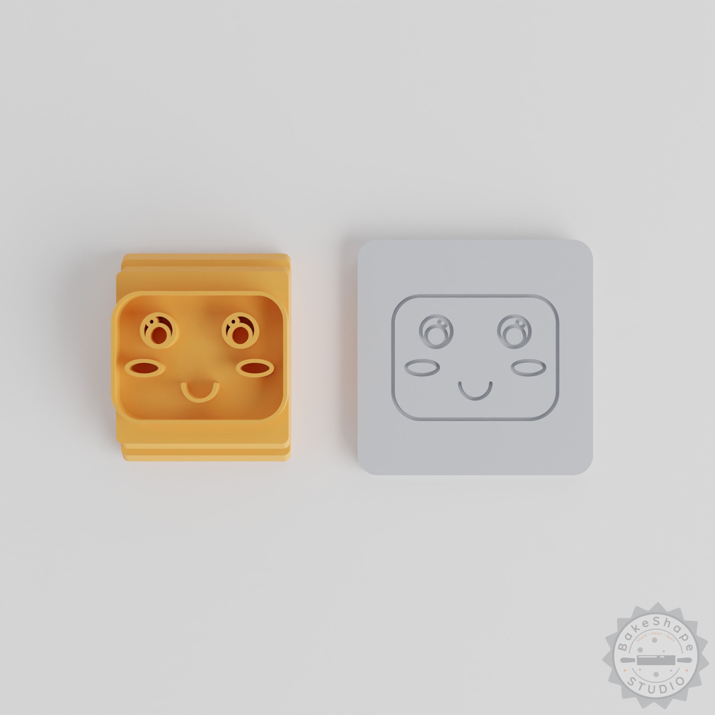 Kawaii Face Stamp Tile Set, 5 Sizes, Cute Smile Emoticon, Perfect for Clay, Cookies, Fondant