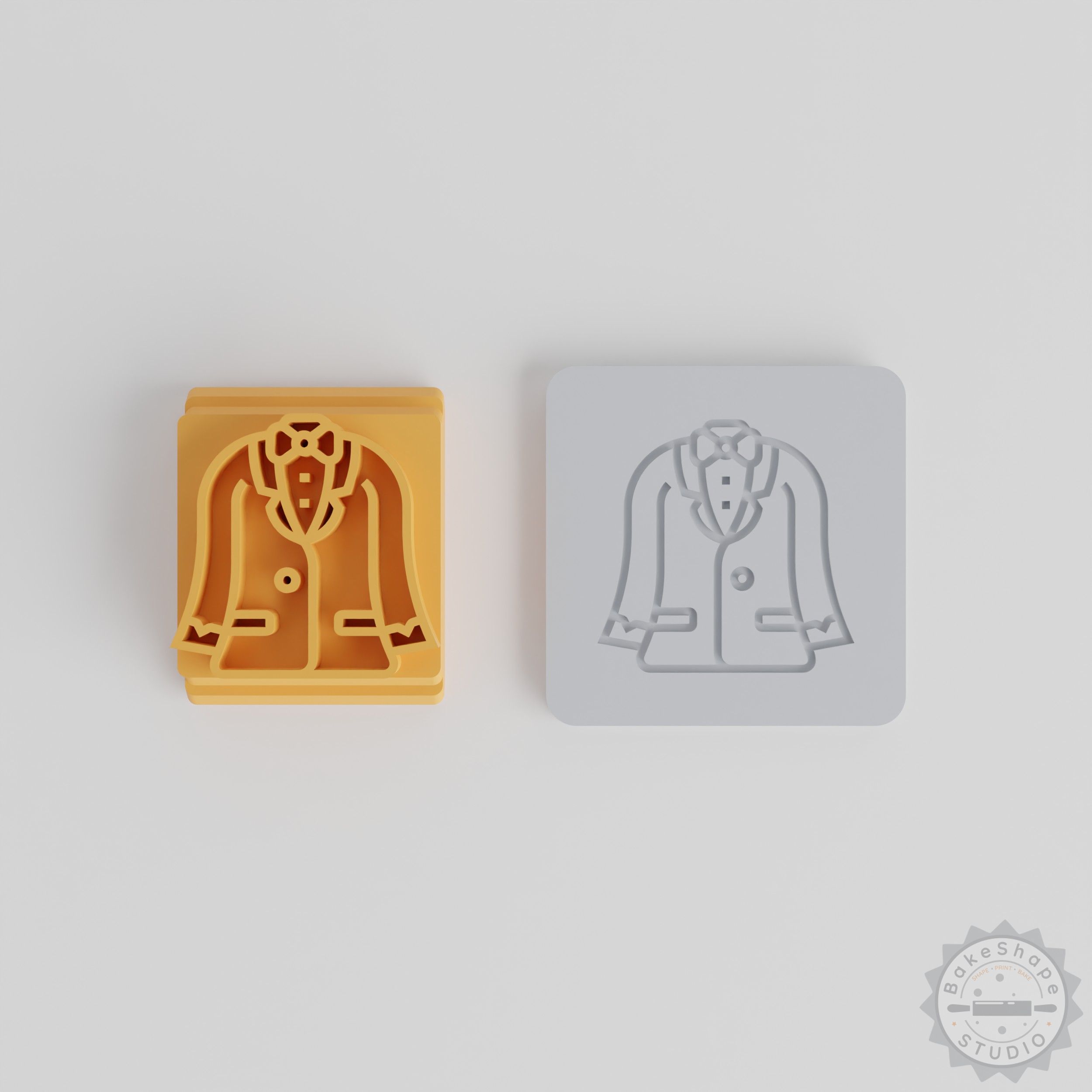 Elegant Tuxedo Stamp Tile Set, 5 Sizes for Clay, Cookie, Fondant Crafting