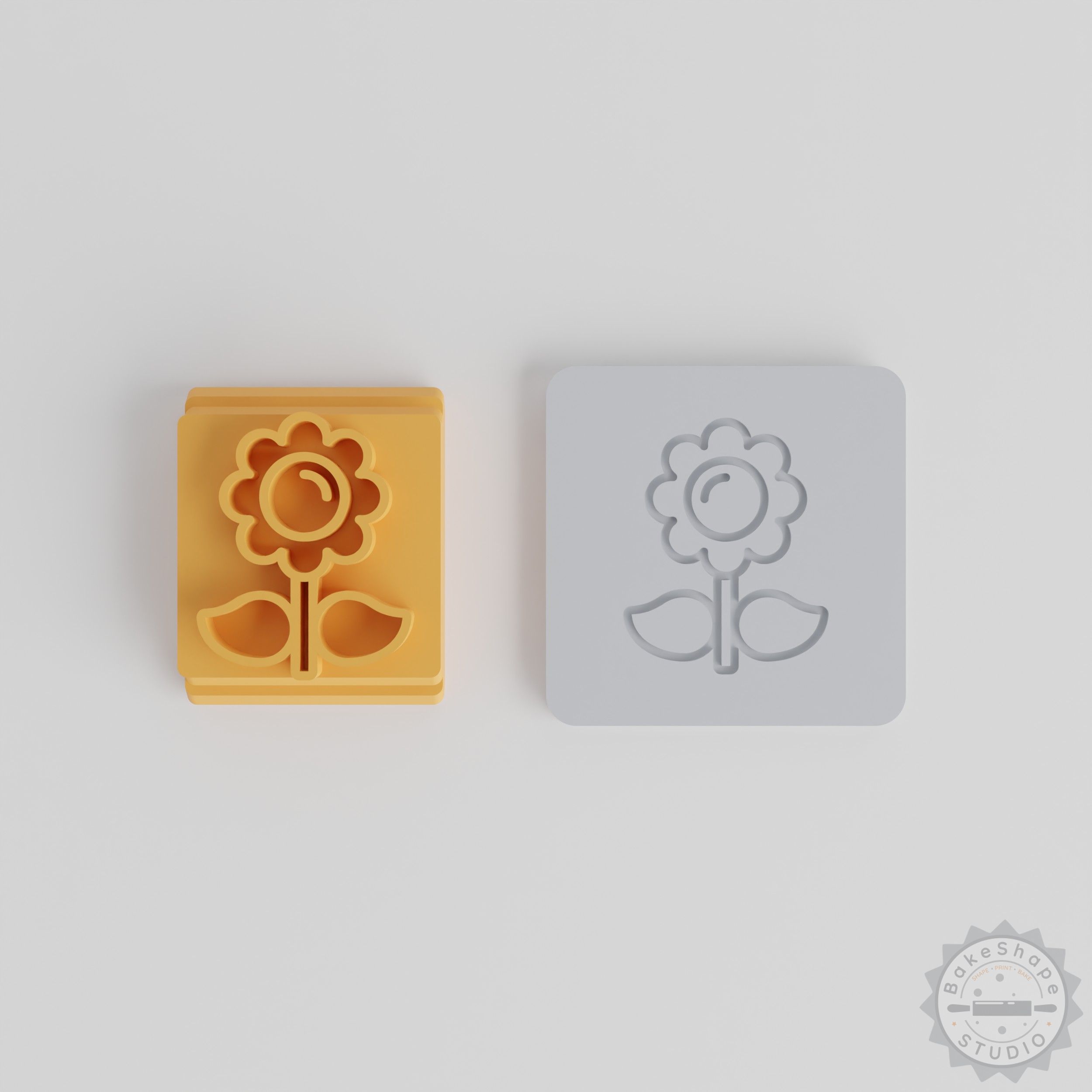 Daisy Stamp Tile Set for Clay, Cookies, Fondant, 5 Sizes Blossom Flower Design
