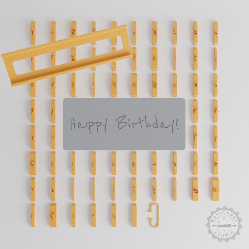 1/2" Font Tile Set, 80-Piece, for Clay, Cookies, Fondant, Soft Materials