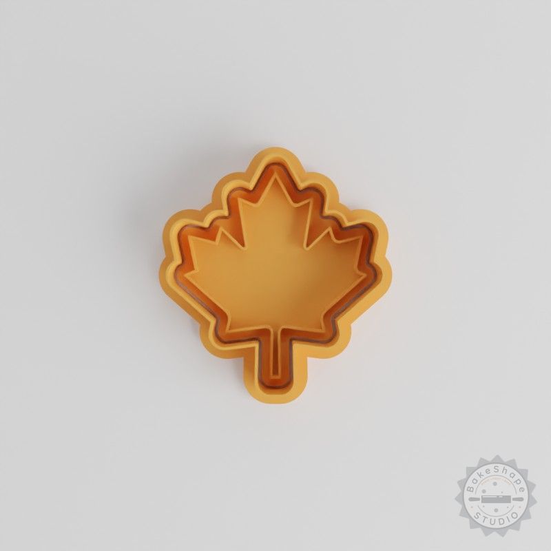 Maple Leaf Cookie Cutter Set, 6-Piece, Steel Shape Cutter and Stamp for Cookies, Fondant, Nature Leaf Design, Sizes S/M/L