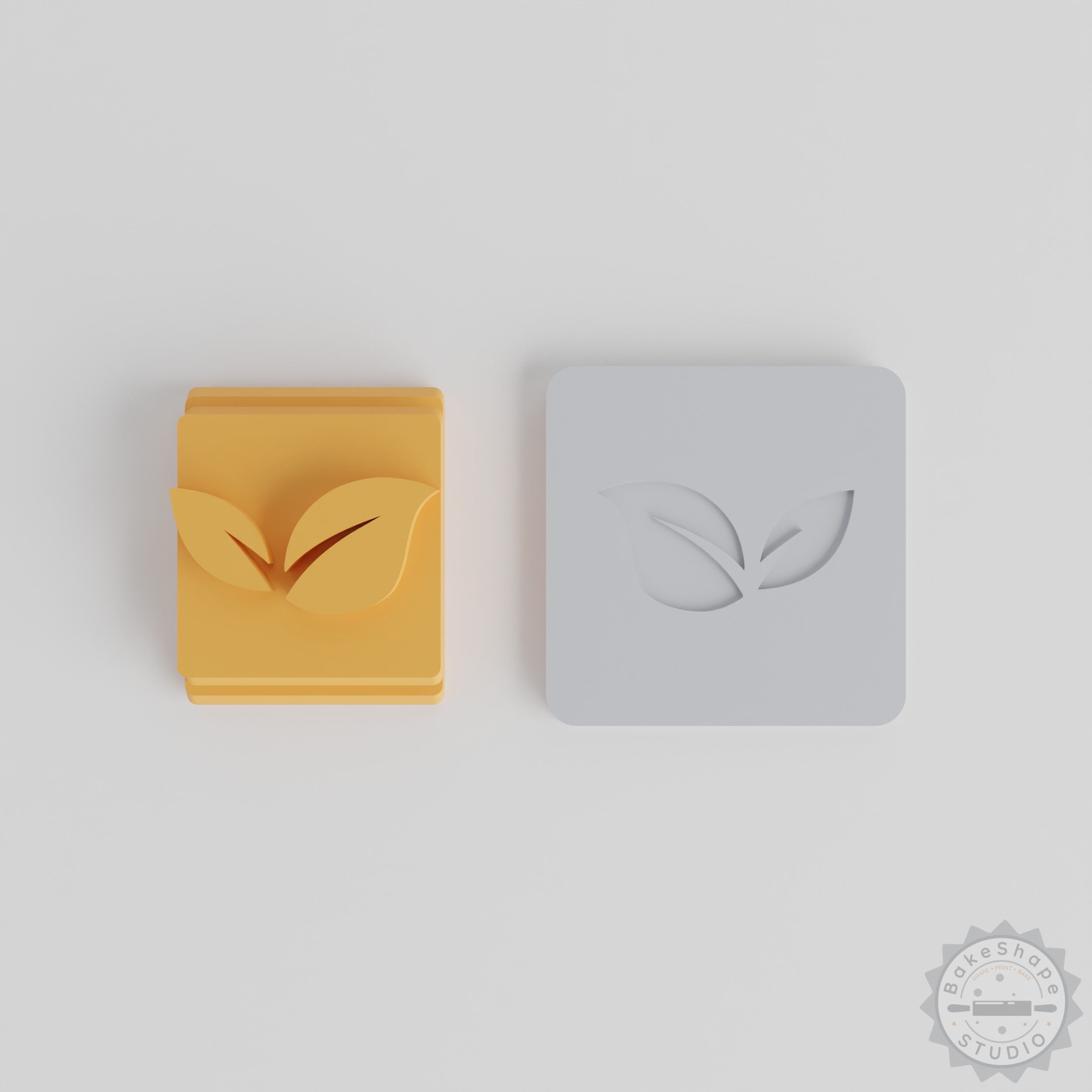 Leaf Motif Stamp Tile Set, 5-Piece, Nature Designs, Perfect for Clay, Cookies, Fondant