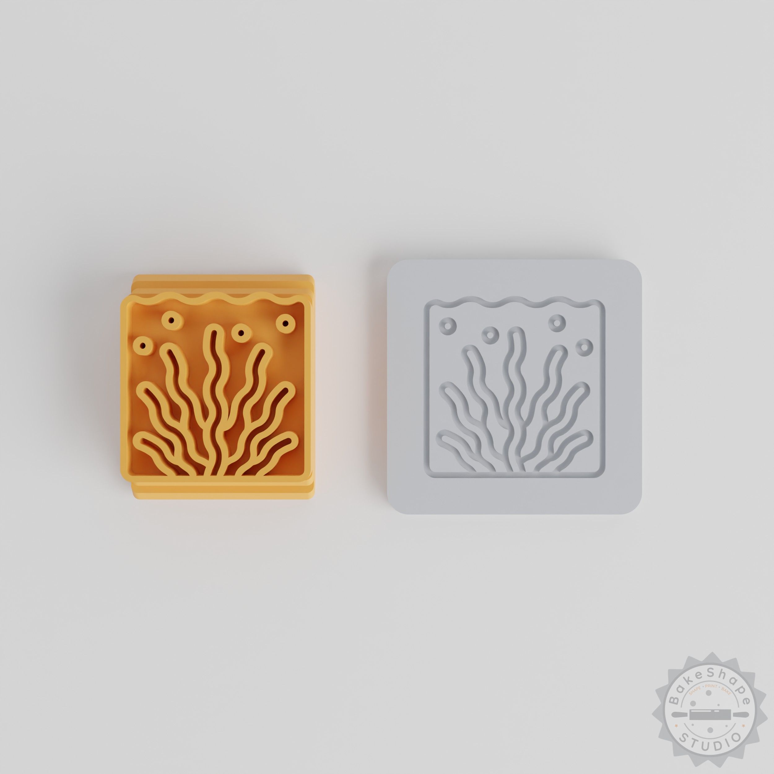 Seaweed Stamp Tile Set for Clay, Fondant & Cookies - 5 Sizes, Perfect Sea Plant Designs