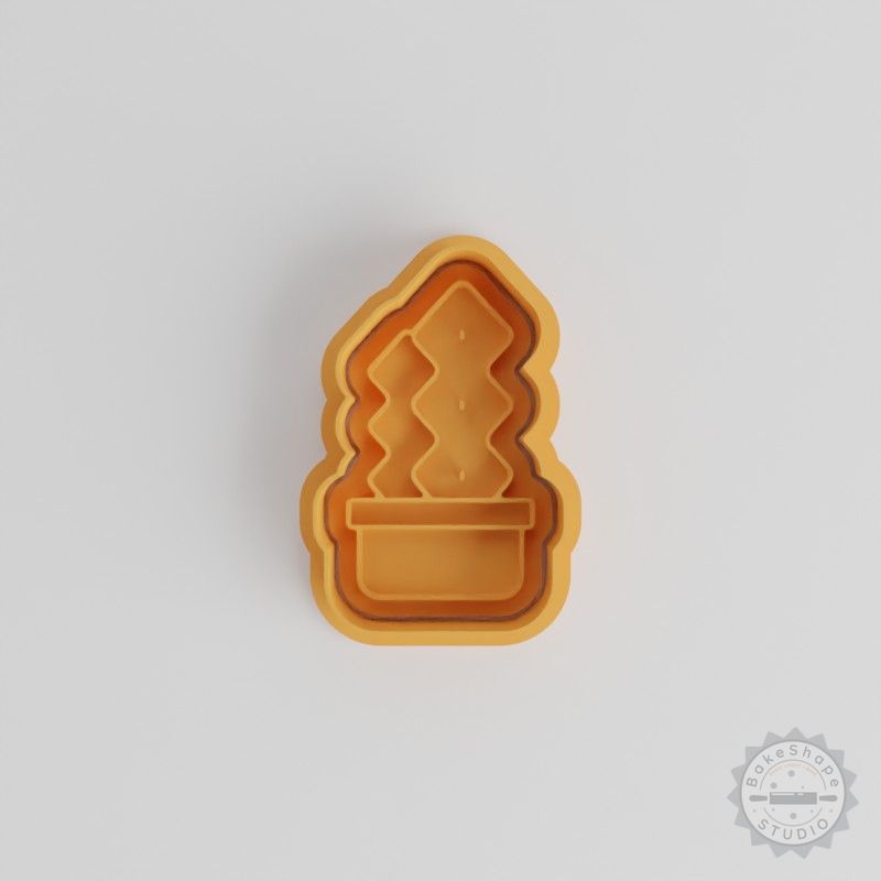 Zig Zag Cactus Cookie Cutter Set, Wavy Cactus Fondant Stamp, 6-Piece, S/M/L Sizes