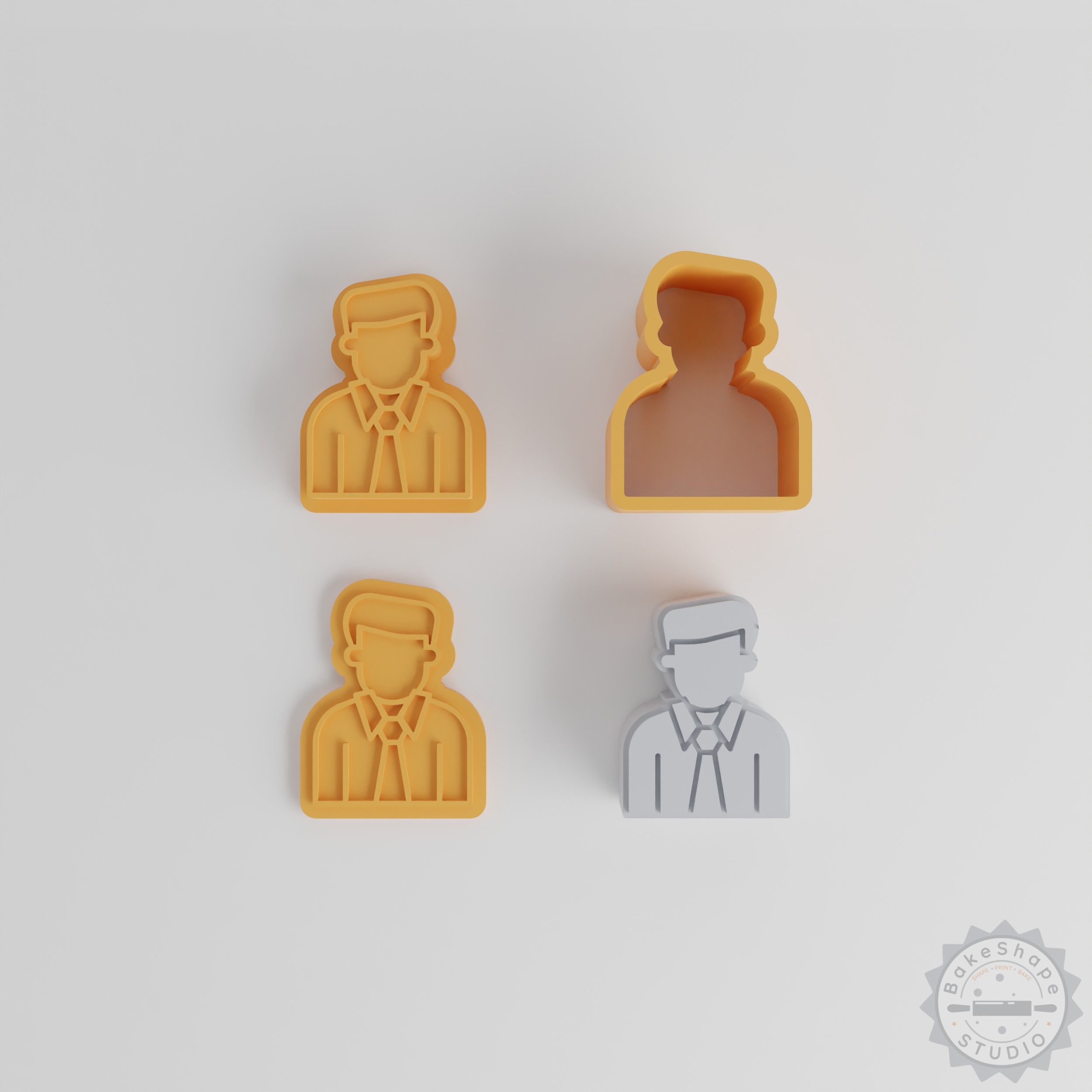 Office Man Bath Bomb Mold Set, 4 Sizes, 12 Pieces, Business Professional Design