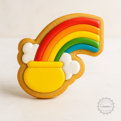 Decorated example 1 of Rainbow Cookie Shape Cutter & Stamp Set, 6-Piece, Perfect for Fondant, S/M/L Sizes