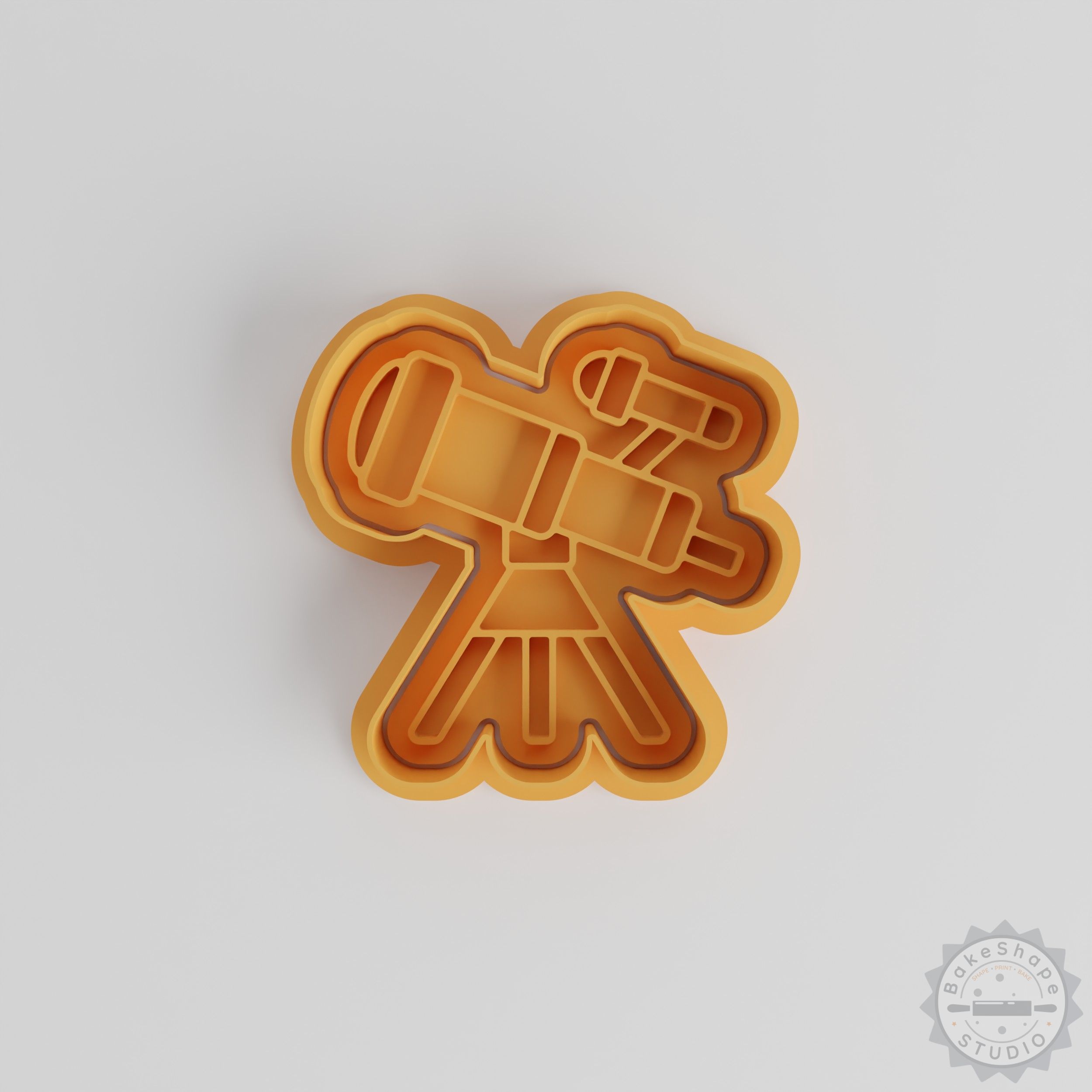 Telescope Shape Cutter and Stamp Set, 6-Piece Cookie Fondant Tool, Astronomy Theme, Sizes S/M/L