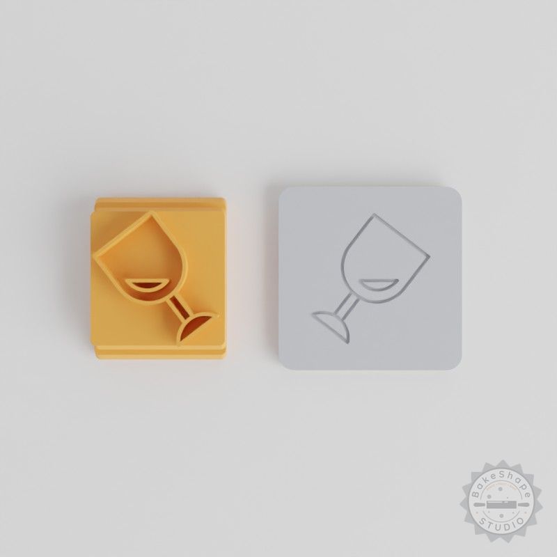 Wine Design Stamp Tile Set, 5 Sizes for Clay, Cookies & Fondant