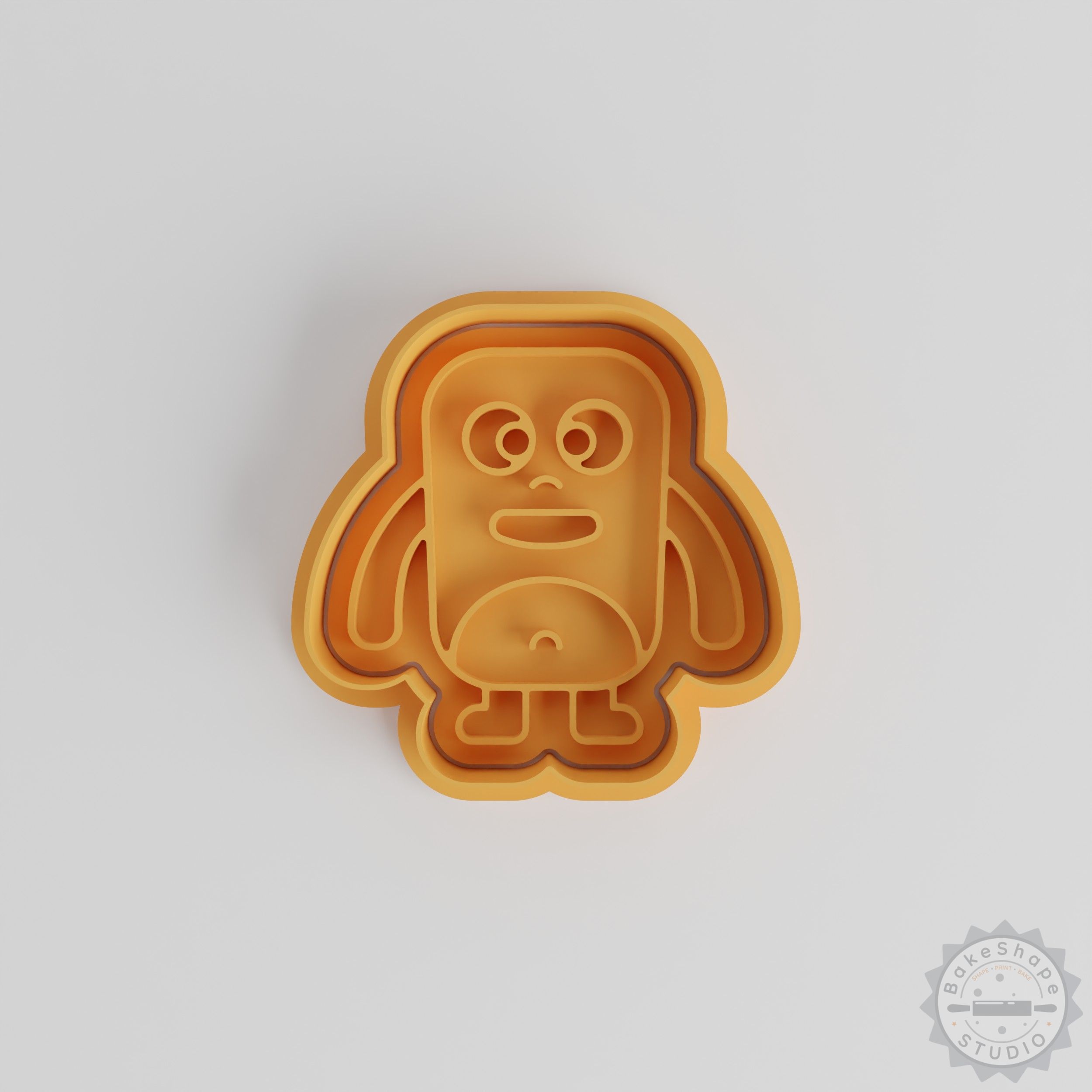 Rectangle Monster Cookie Cutter & Stamp Set, Alien Cartoon Shape, Fondant Baking Tools