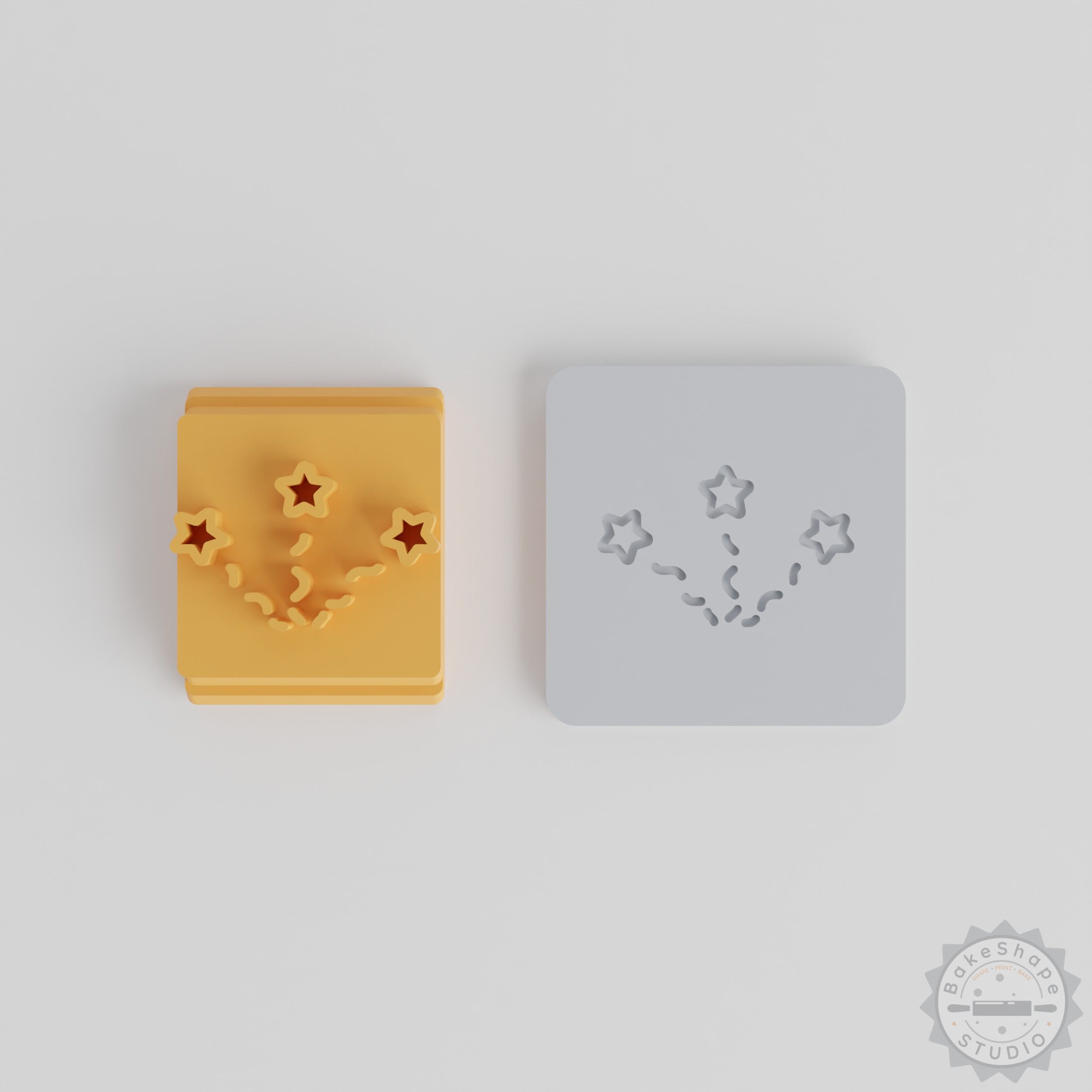Firework Stamp Tile Set for Clay and Cookies, 5 Motif Sizes 20-40mm, Festive Crafting Tool