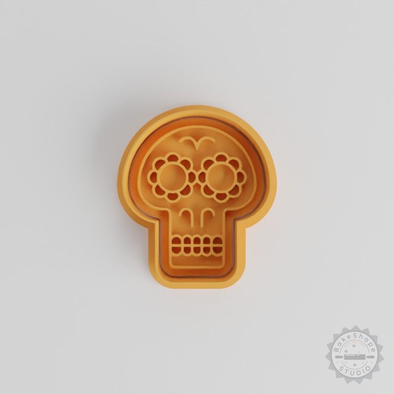 Skull Cookie Cutter Set, 6-Piece, Skull Shapes for Cookies & Fondant in Day of the Dead Style, Sizes S/M/L
