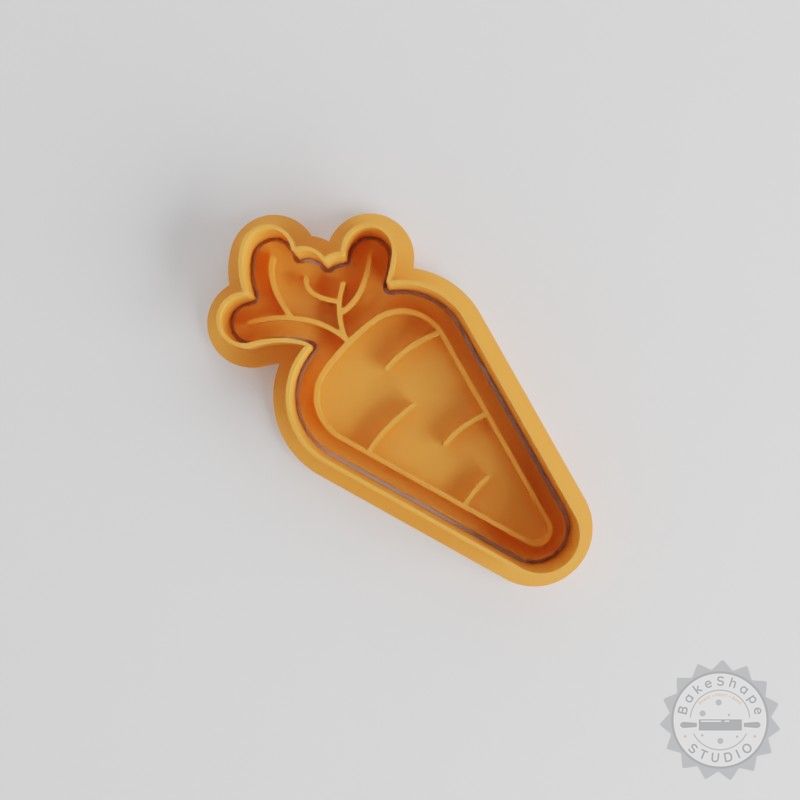 Carrot Shape Cutter & Stamp Set, Perfect for Cookies & Fondant, 6-Piece Vegetable Design