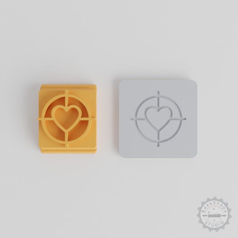 Crosshair Stamp Tile Set for Clay, Cookies, Fondant - 5 Motif Sizes from 20 to 40 mm