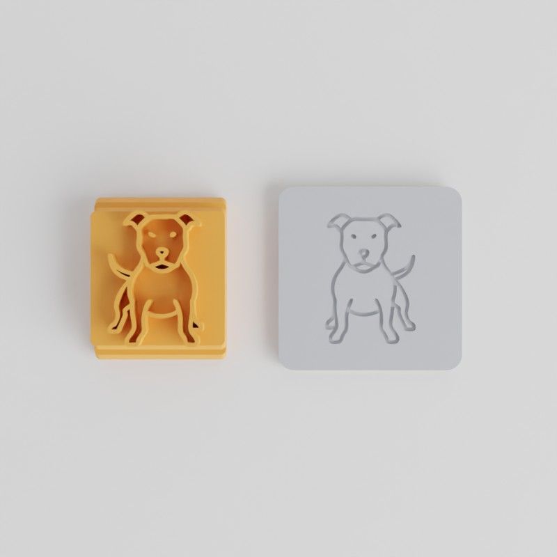 American Pit Bull Stamp Tile Set for Clay, Cookies, Fondant, 5 Motif Sizes, Pet Design