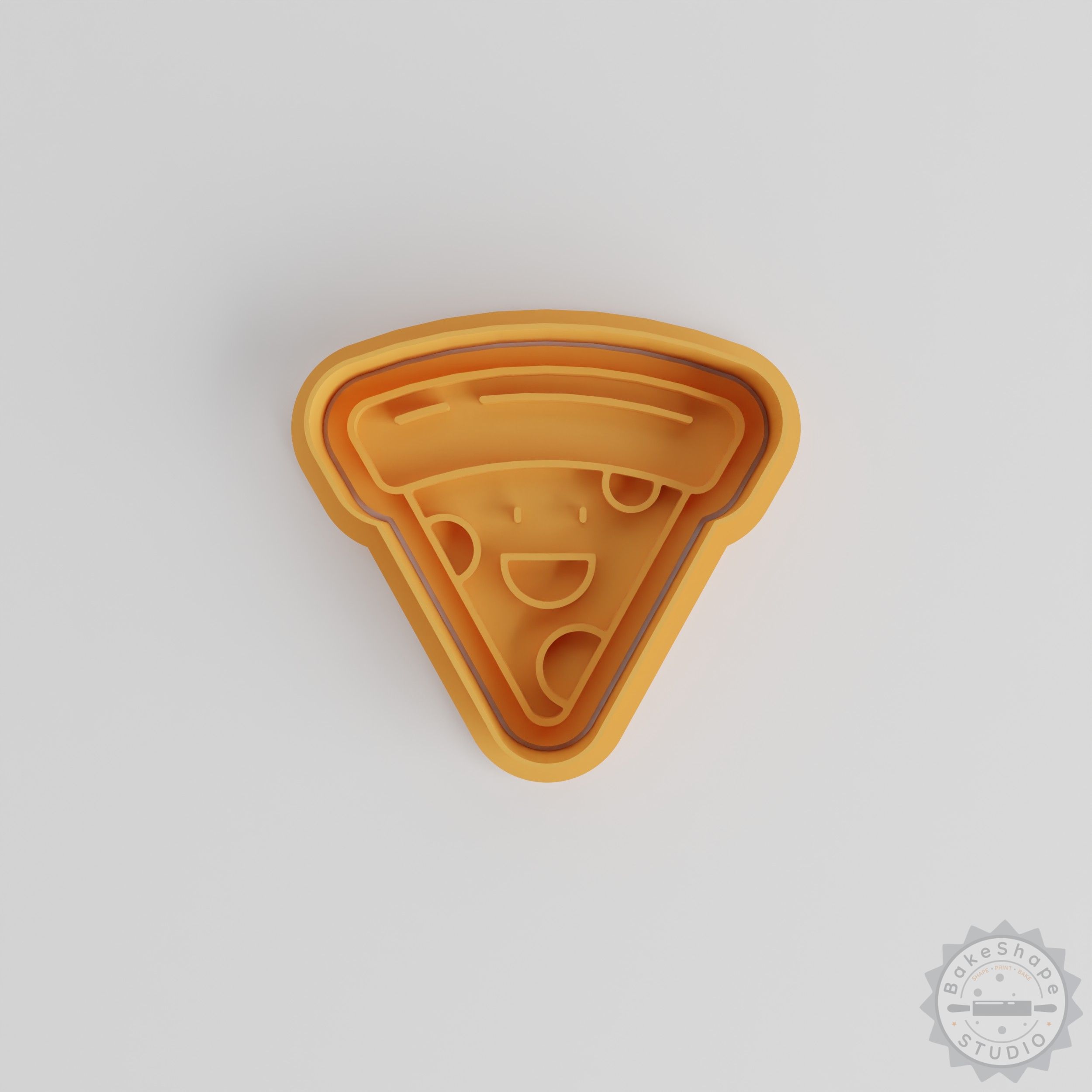 Pizza Shape Cutter Stamp Set, Cookie Fondant Tools, 6 Pieces, S/M/L Sizes, Fast Food Kawaii Design