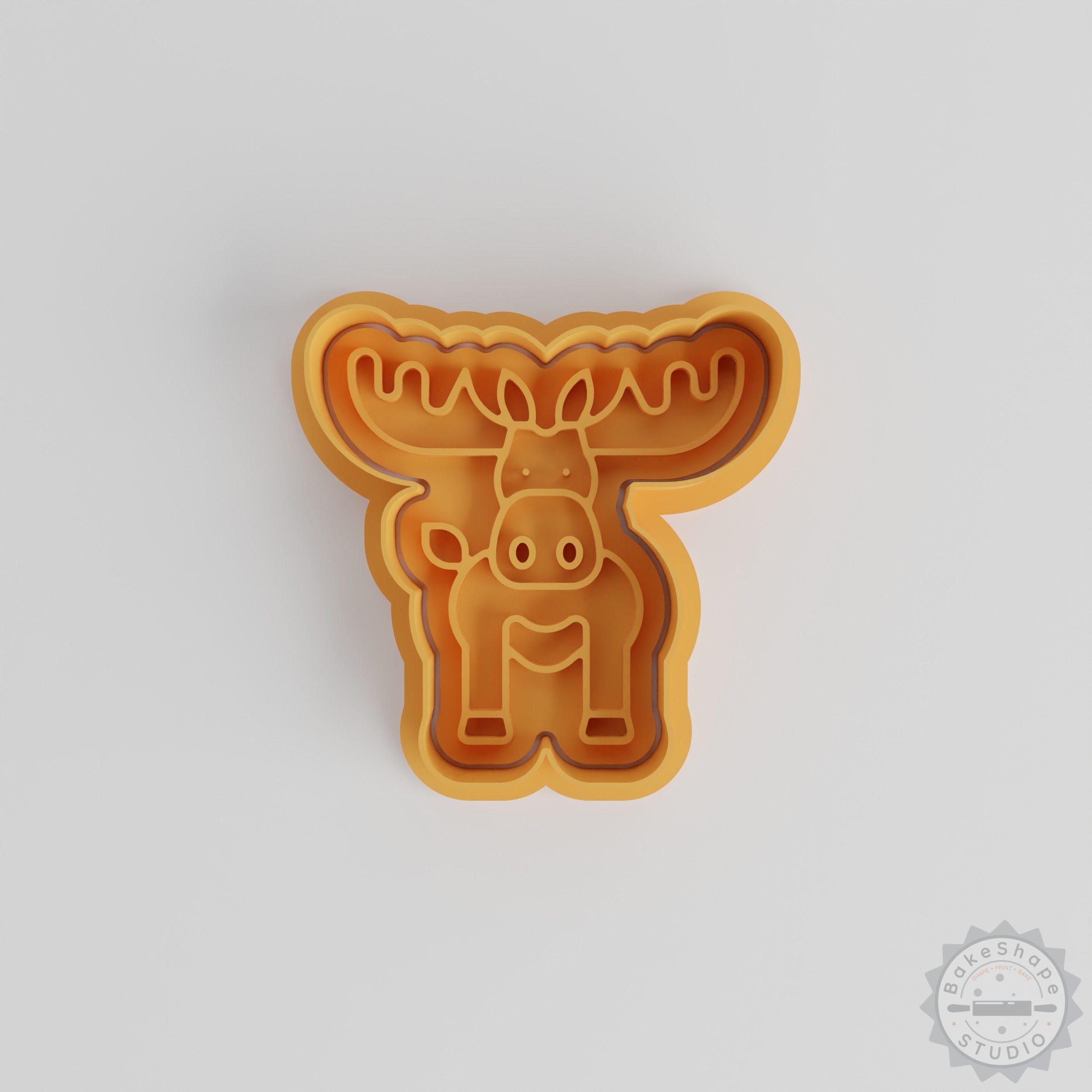 Moose Cookie Cutter and Stamp Set, 6-Piece Wildlife Animal Baking Tools, Fits S/M/L Sizes, Perfect for Cookies and Fondant