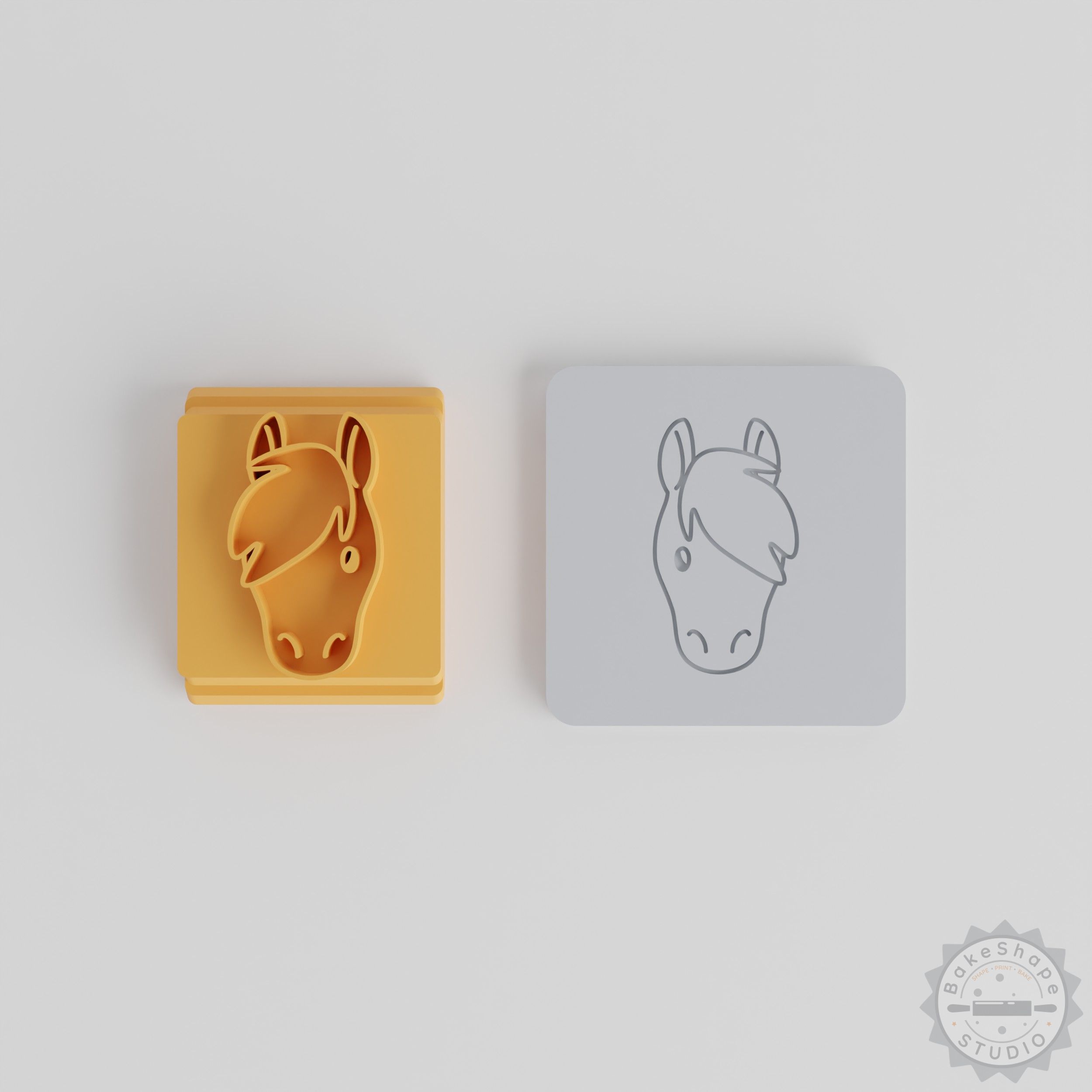 Horse Stamp Tile Set, 5 Sizes, Animal Motif Clay & Cookie Stamps, Perfect for Fondant & Soft Materials