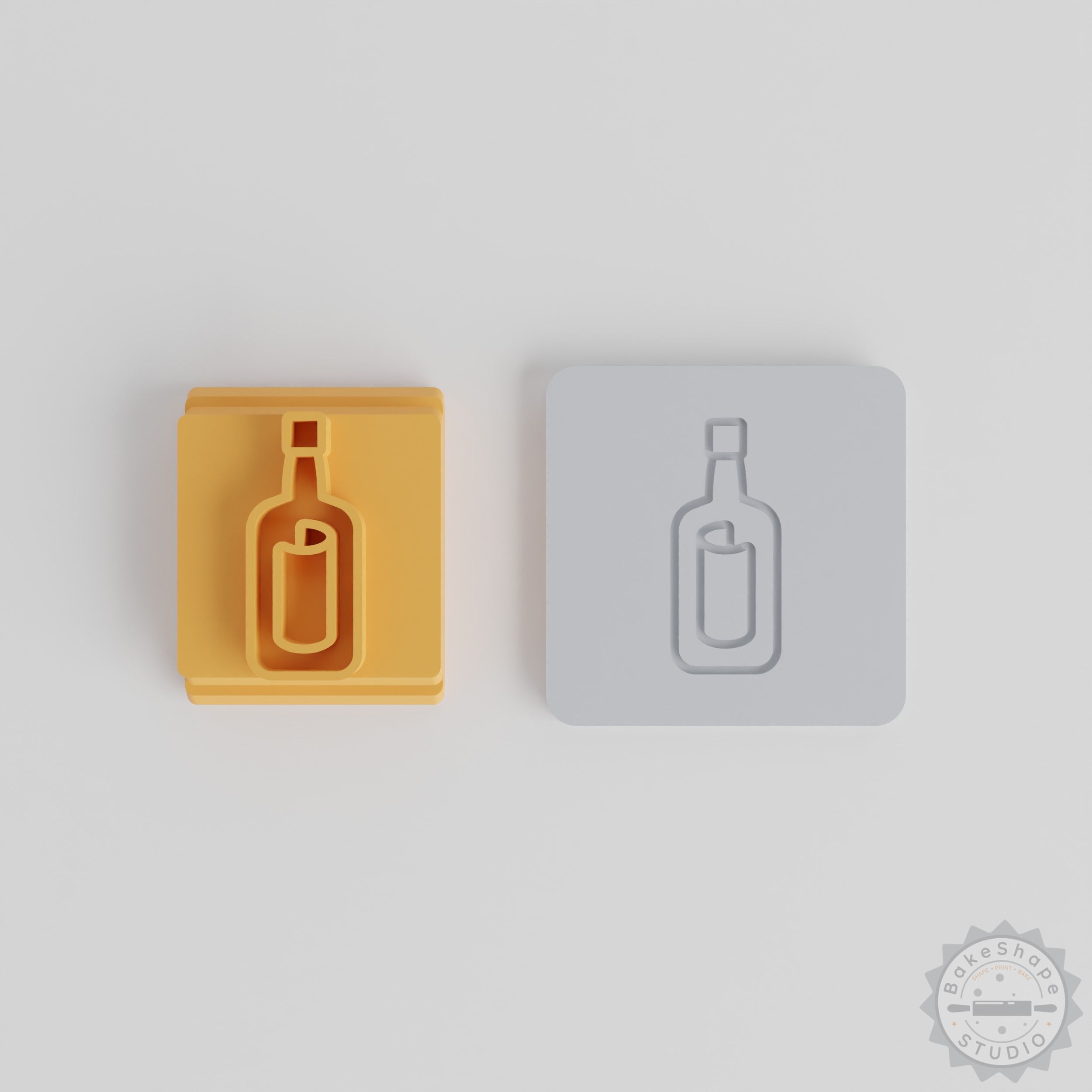 Message in Bottle Stamp Set for Clay and Cookies, 5 Sizes, Perfect for Fondant and Soft Materials