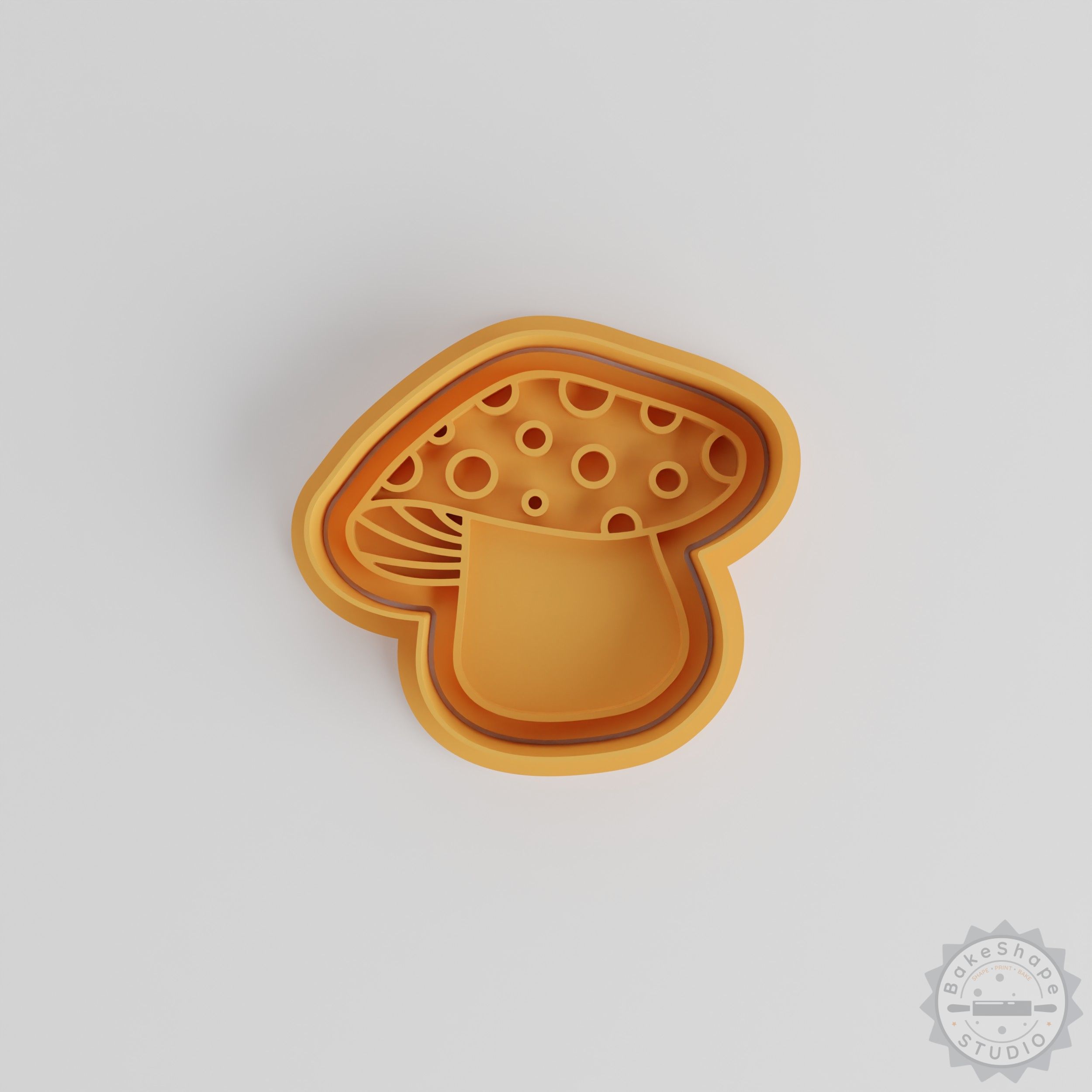 Mushroom Shape Cutter & Stamp Set, Perfect for Cookies & Fondant, 6-Piece S/M/L Sizes