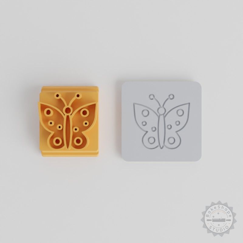 Butterfly Stamp Tile Set, 5 Sizes, Perfect for Clay and Cookies, Nature and Spring Designs