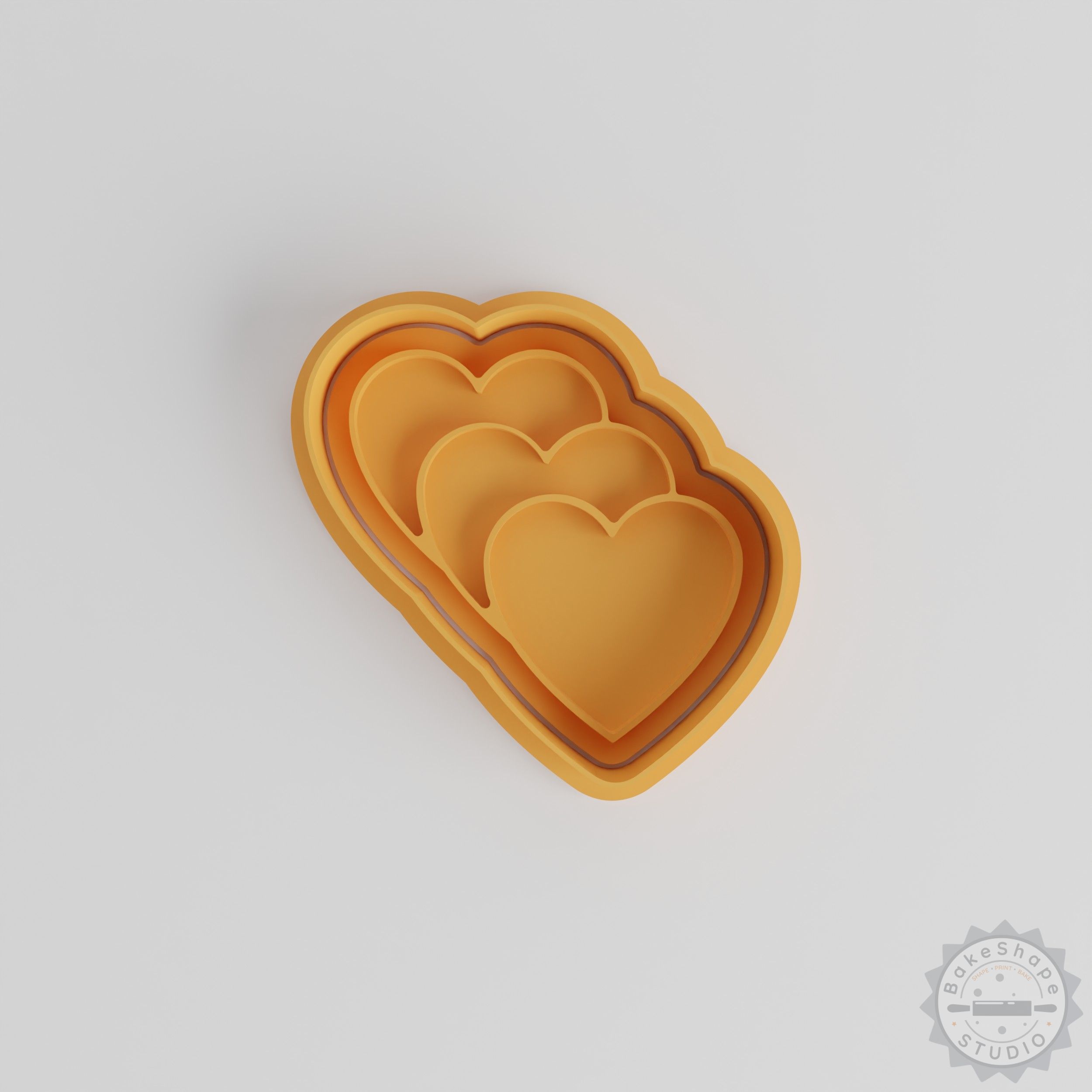Hearts Shape Cutter & Stamp Set, 6-Piece Cookie, Fondant, S/M/L Sizes, Romantic Heart Baking Tools
