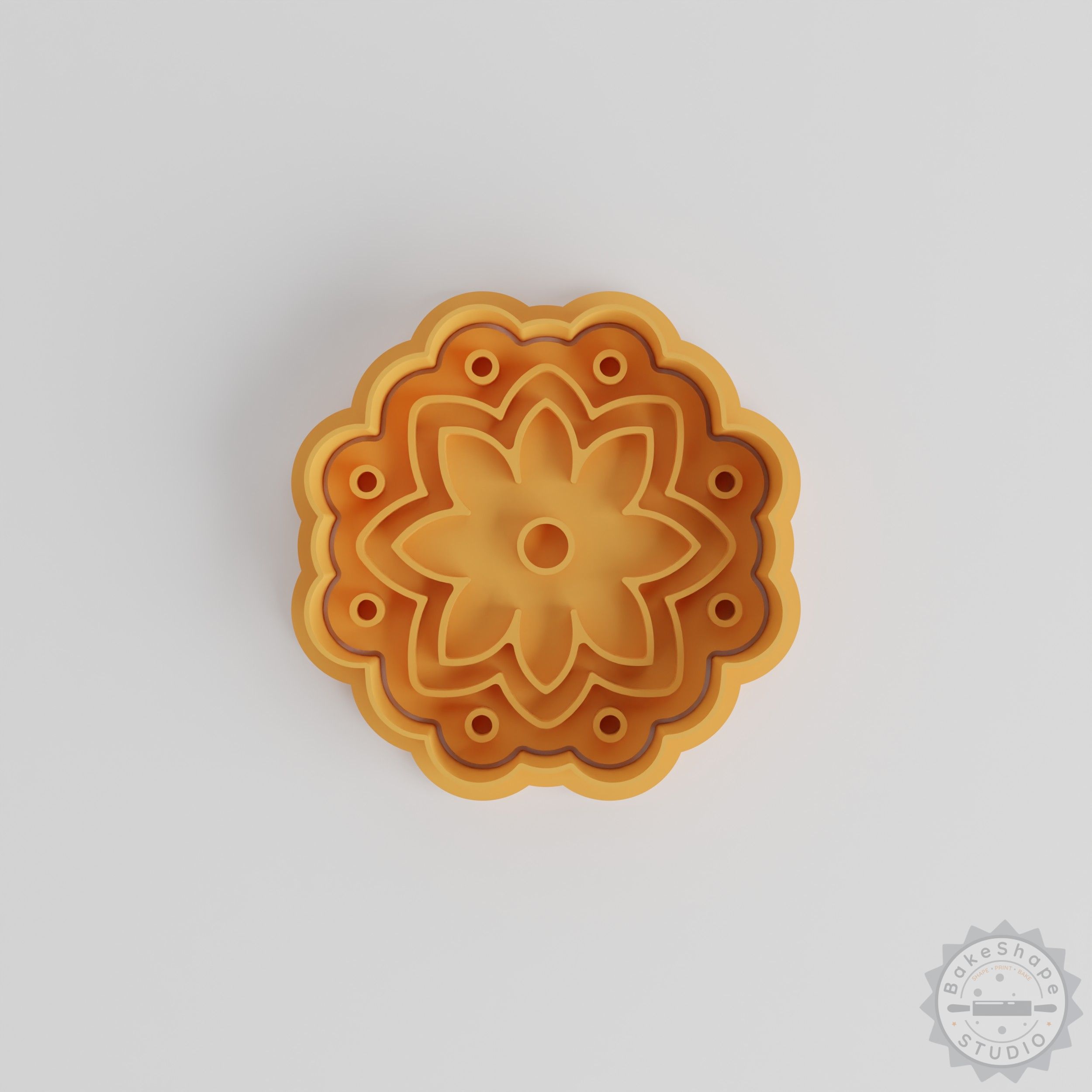 Rangoli Shape Cutter and Stamp Set, 6-Piece Cookie and Fondant Decorating Tools