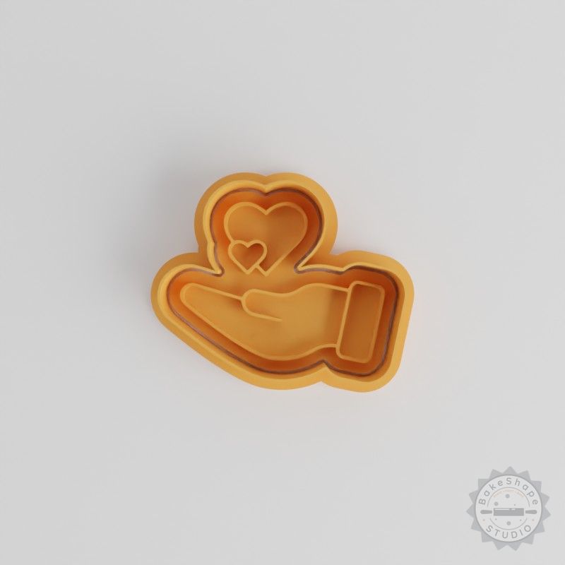 Gift Love 6-Piece Heart Cutter and Stamp Set, Perfect for Cookies and Fondant, S/M/L Sizes