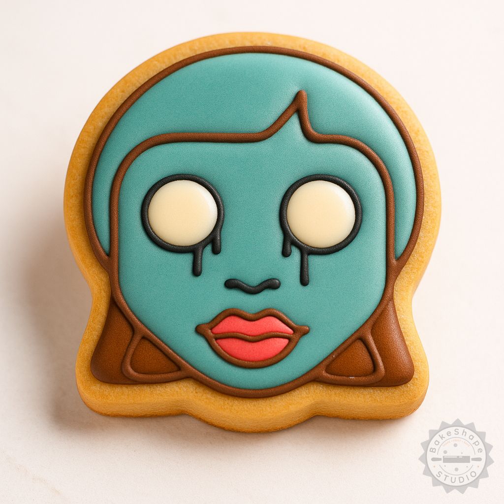 Dead Girl cookie cutter and stamp set STL with 3 sizes for Halloween-themed baking and decorating